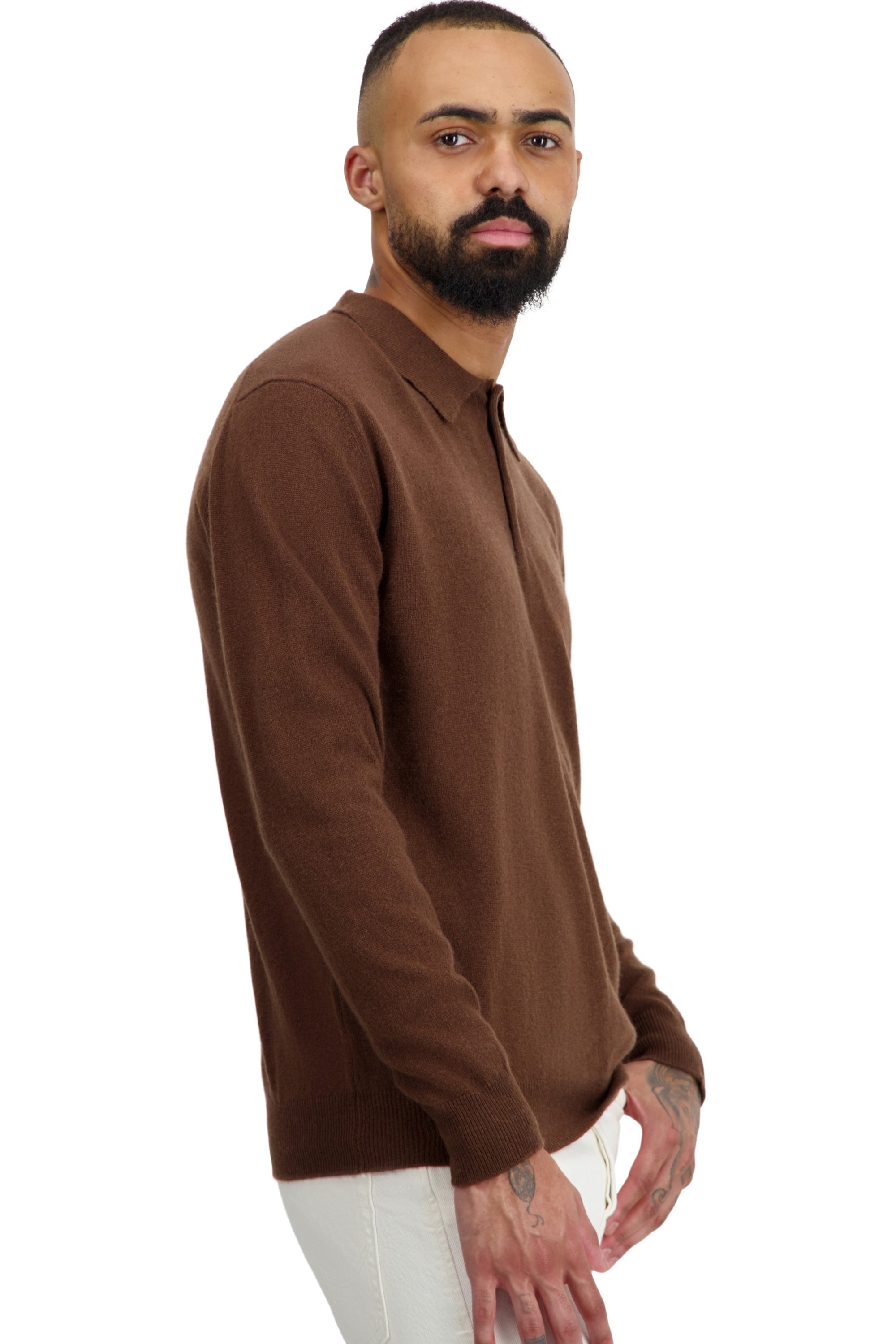 Tarn kasjmier herentrui - dark camel - Mahogany