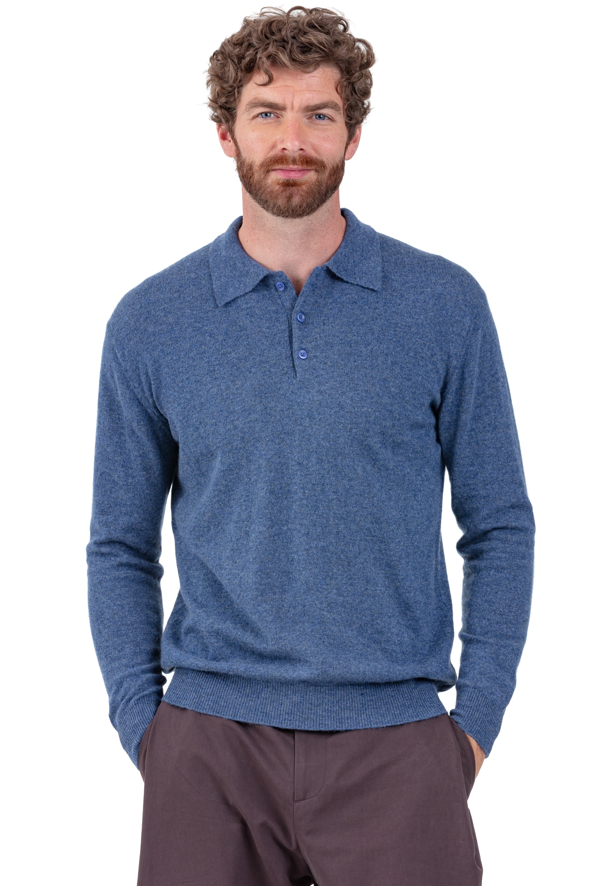 Tarn kasjmier herentrui - nordic blue - Mahogany