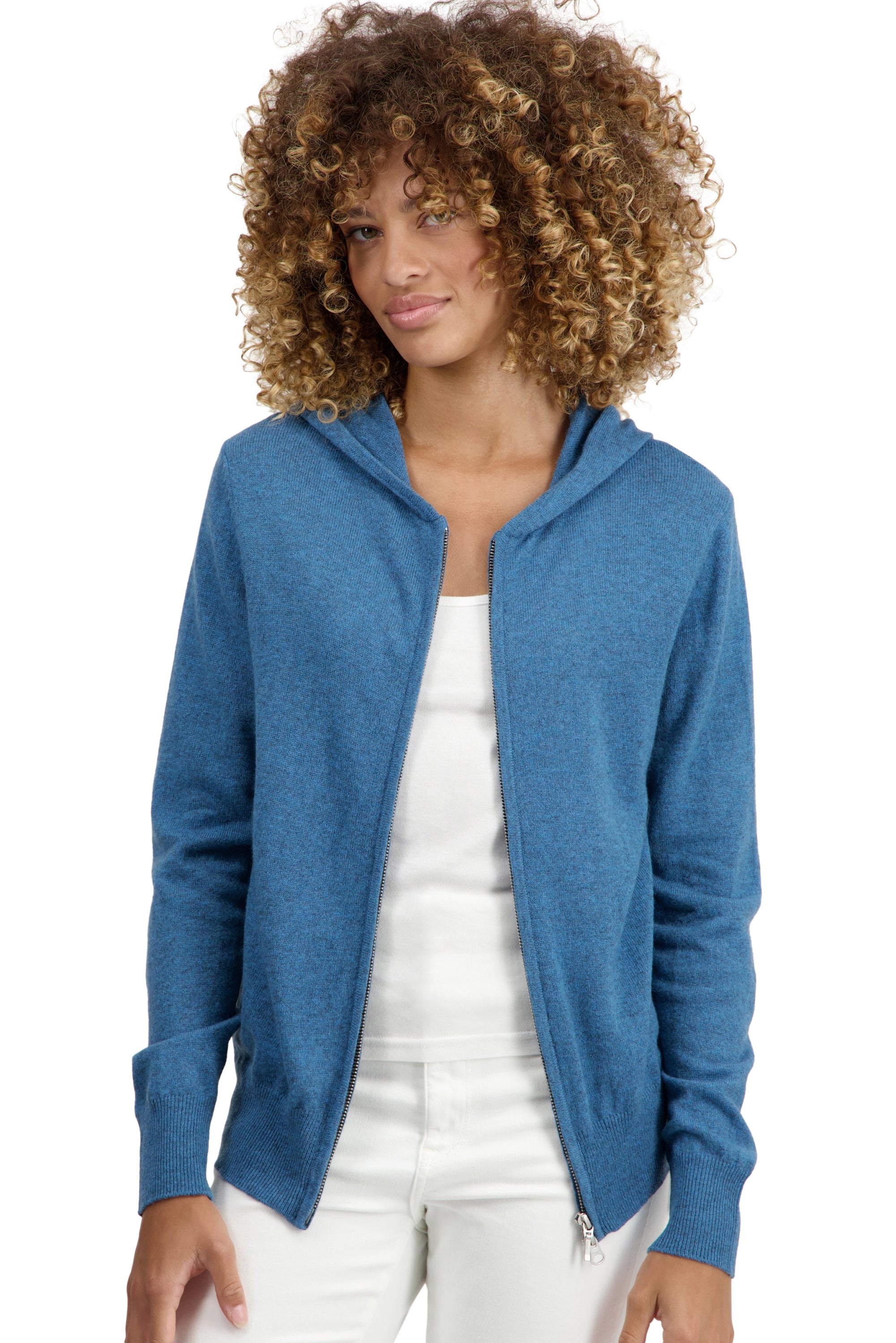 Tina in kasjmier dames - manor blue - Mahogany