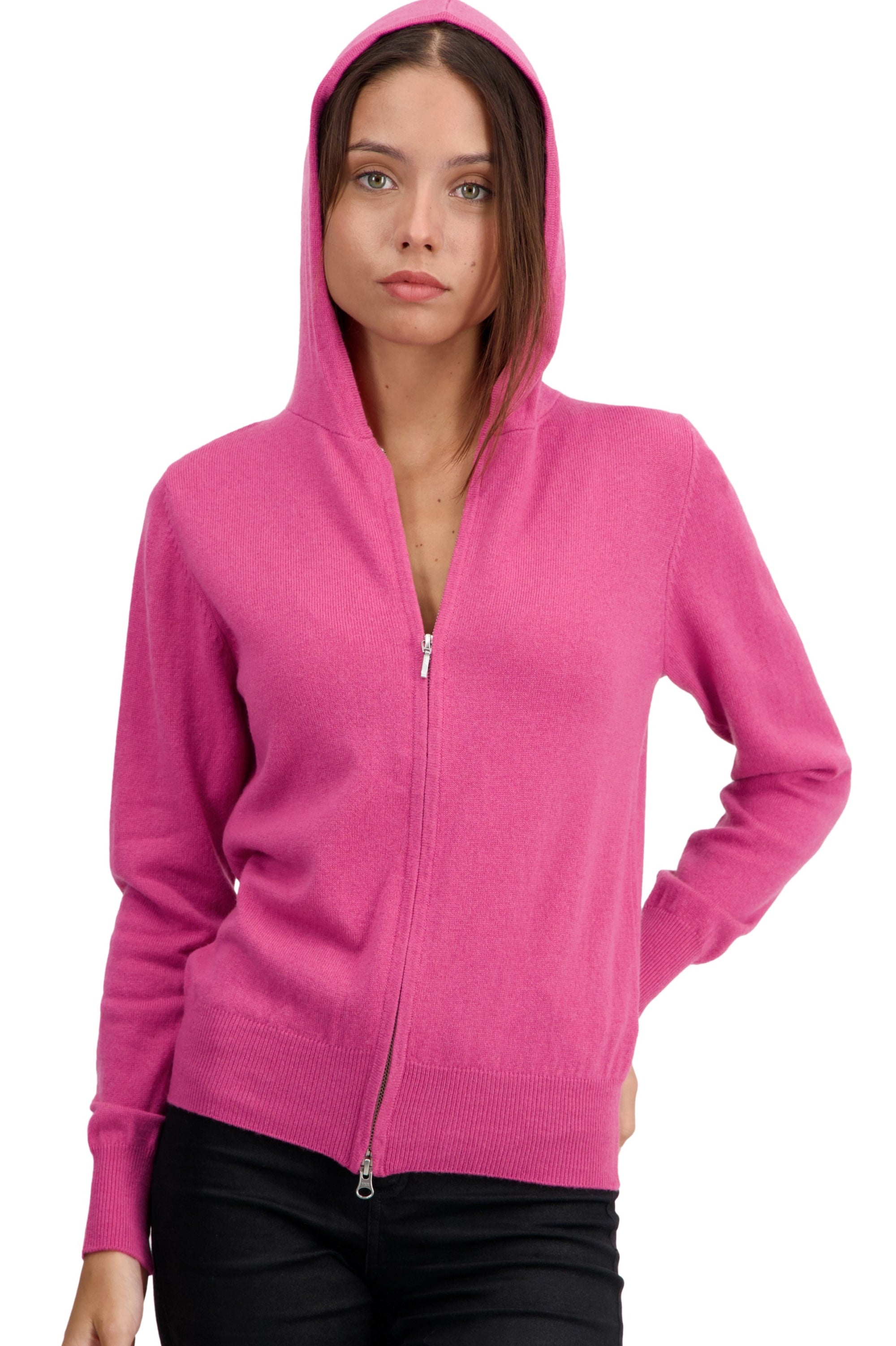 Tina in kasjmier dames - poinsetta - Mahogany