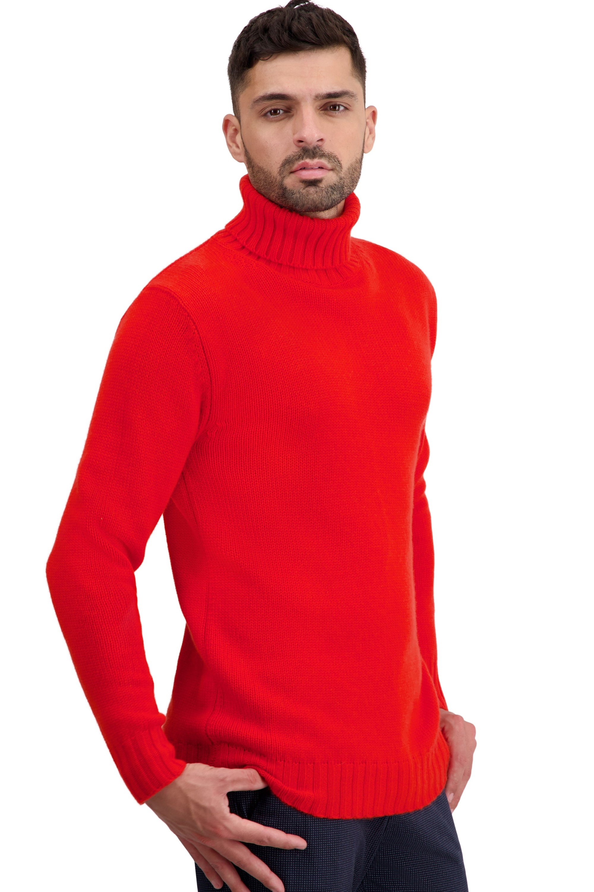 Tobago in kasjmier heren - tomato - Mahogany