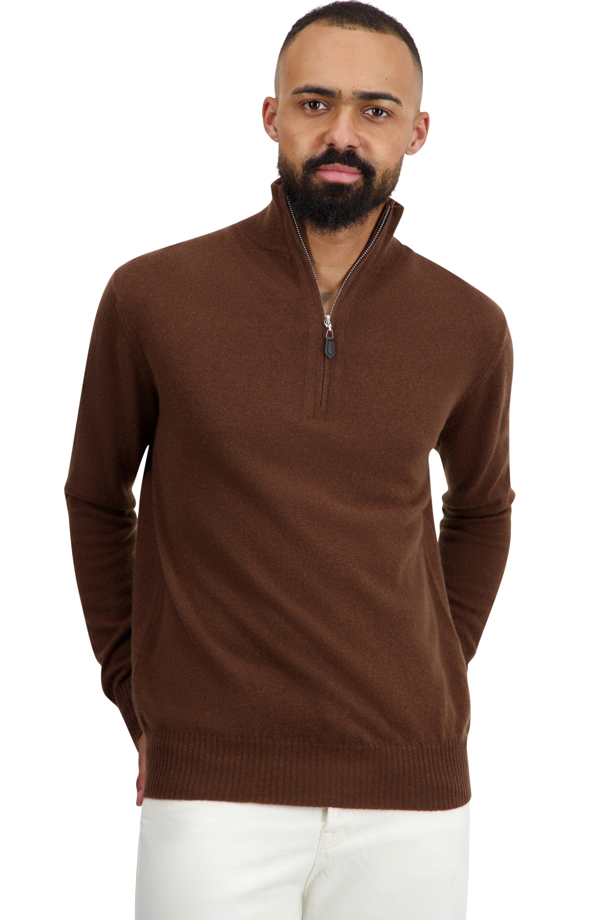 Toulon in kasjmier heren - dark camel - Mahogany