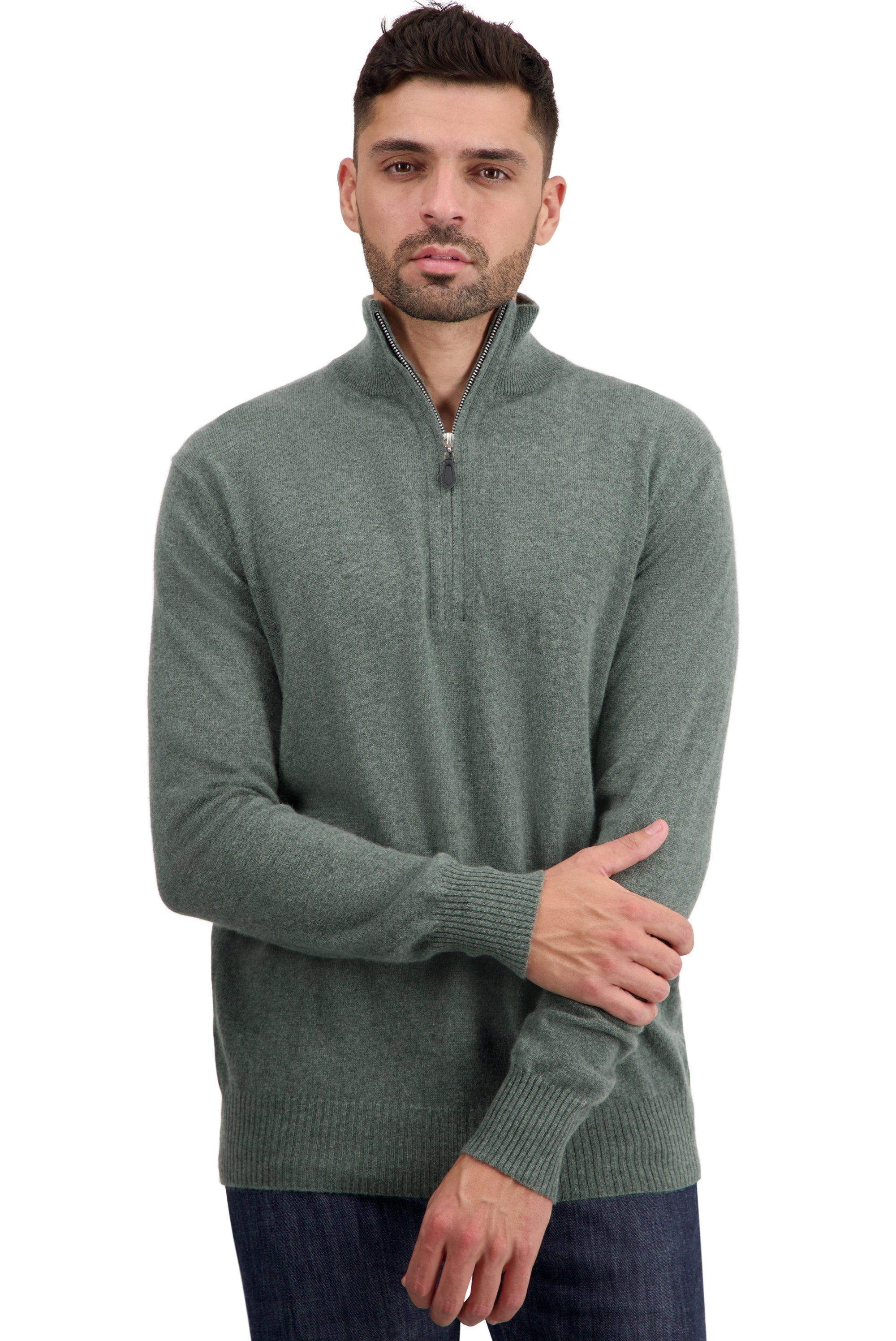 Toulon in kasjmier heren - military green - Mahogany