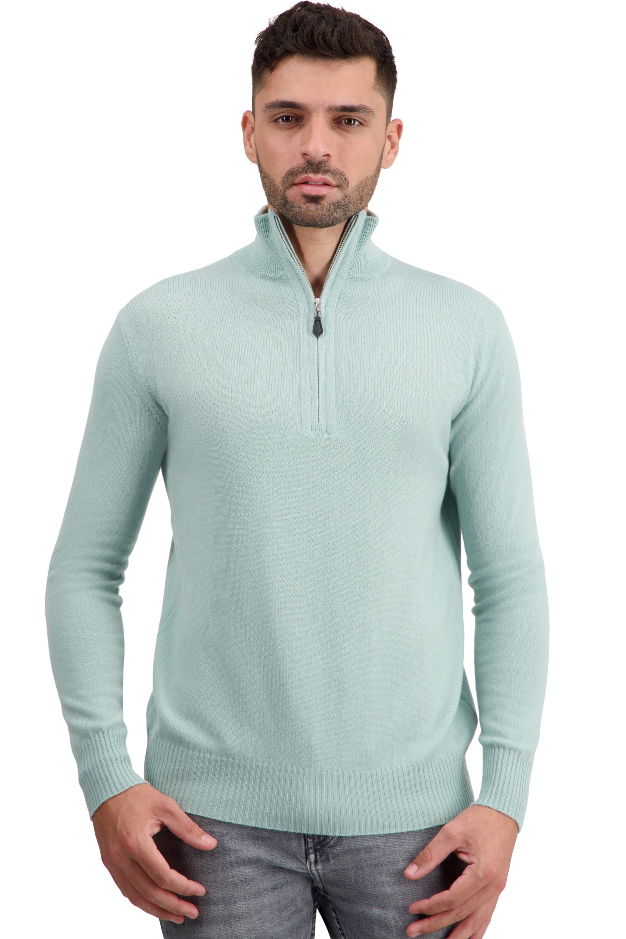 Toulon in kasjmier heren - sea foam - Mahogany
