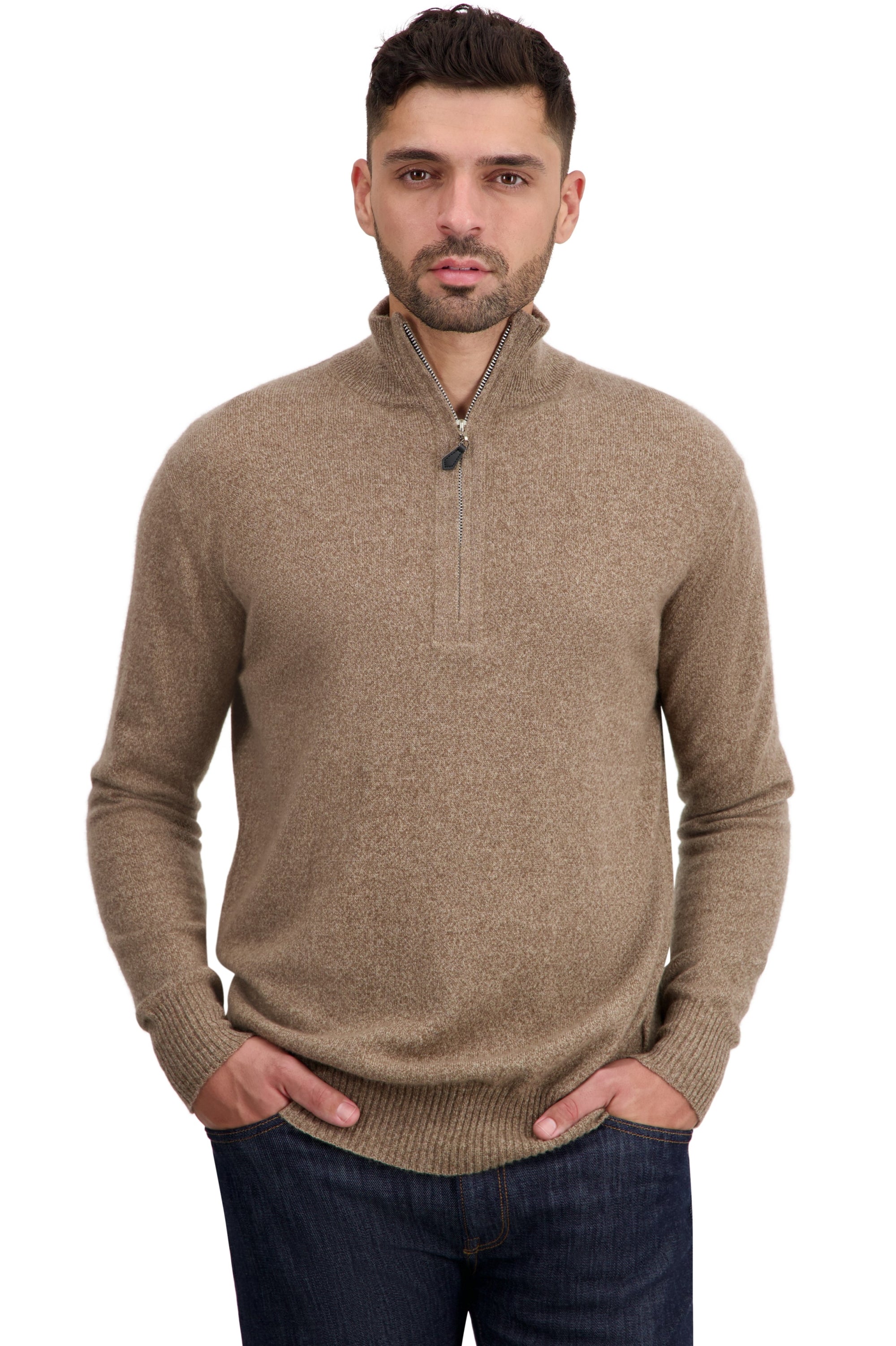 Toulon in kasjmier heren - tan marl - Mahogany