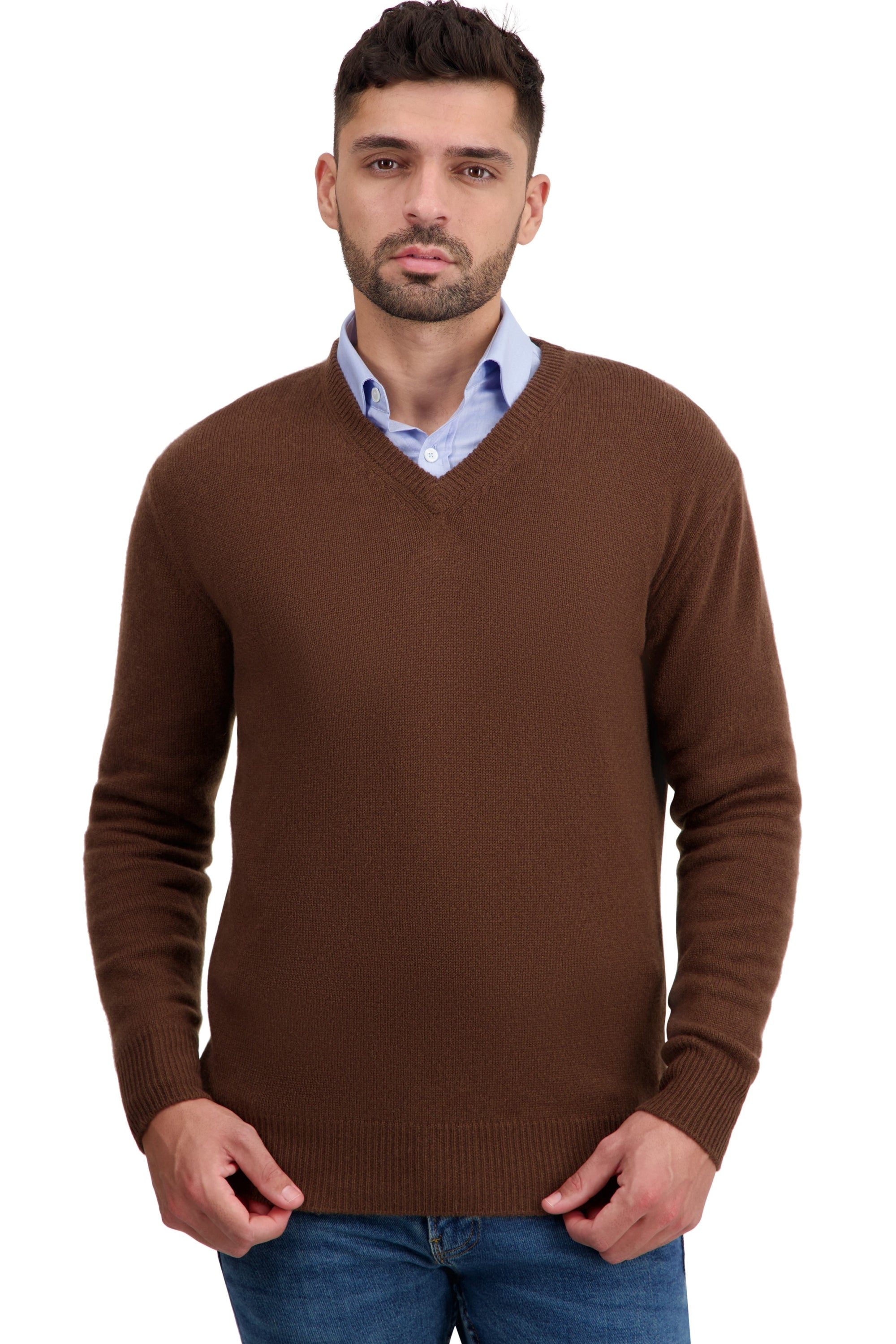 Tour in kasjmier heren - dark camel - Mahogany