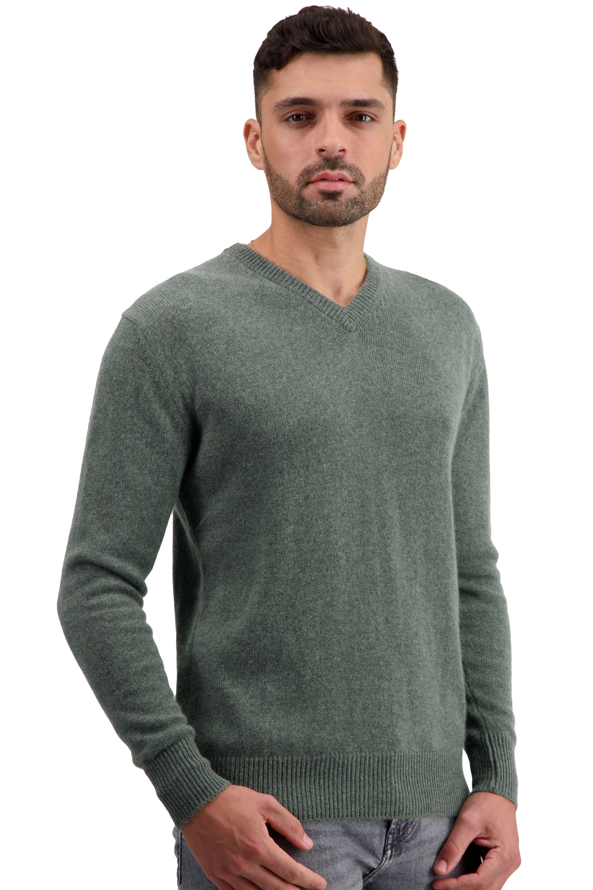 Tour in kasjmier heren - military green - Mahogany