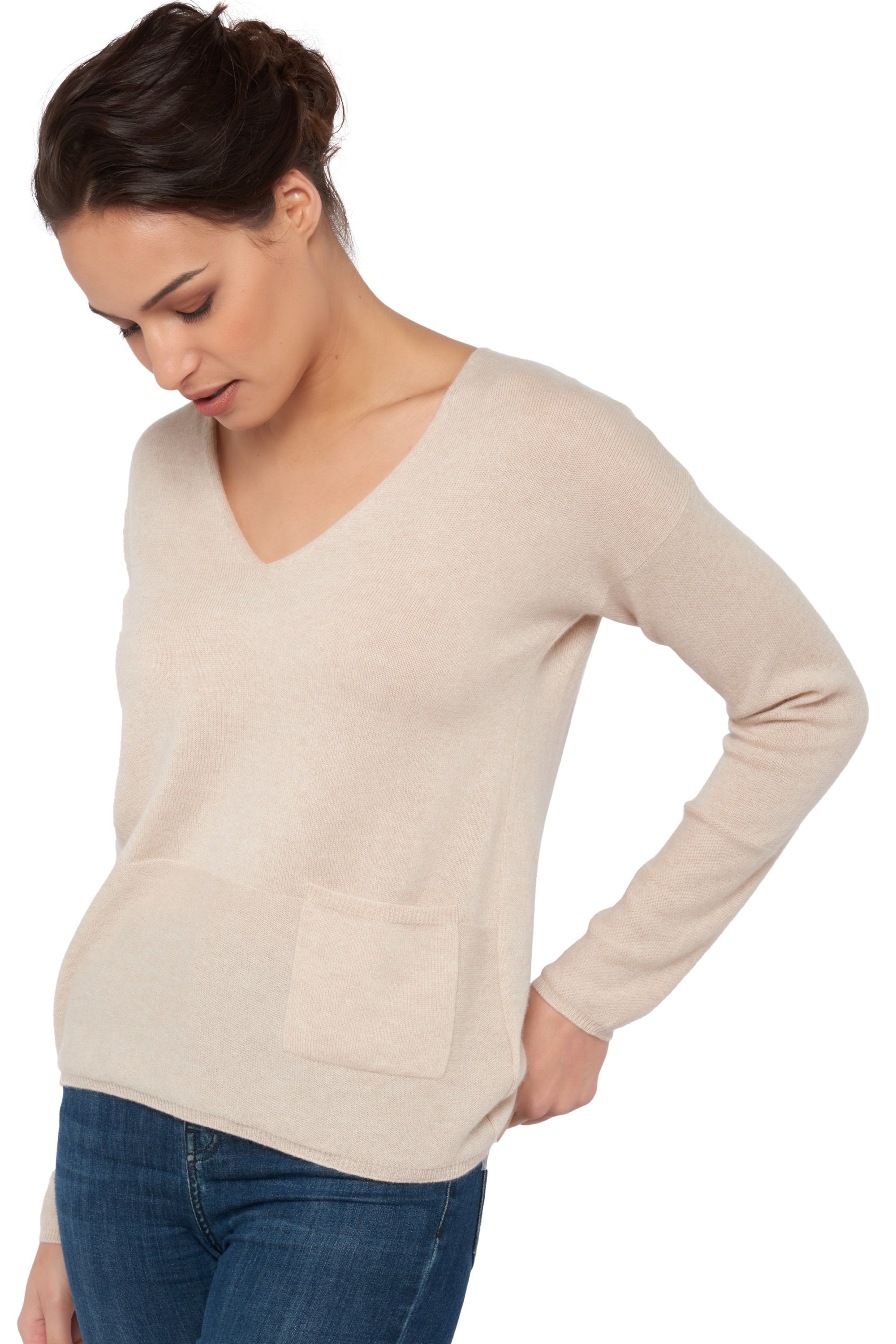 Uliana kasjmier damestrui - natural beige - Mahogany