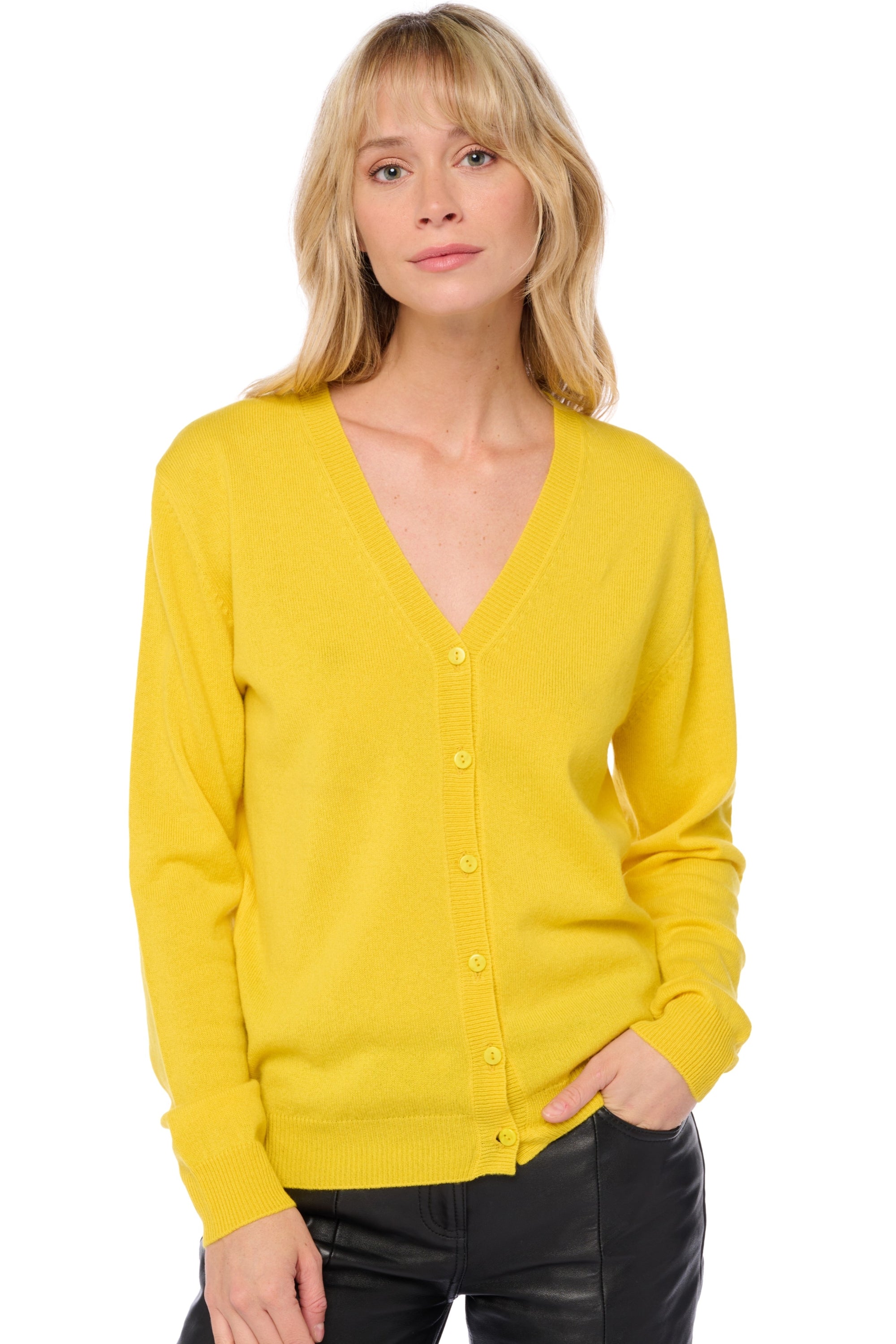 Taline in kasjmier dames - daffodil - Mahogany