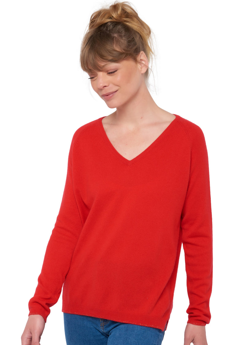Zanjan in kasjmier voor dames - rood - Mahogany