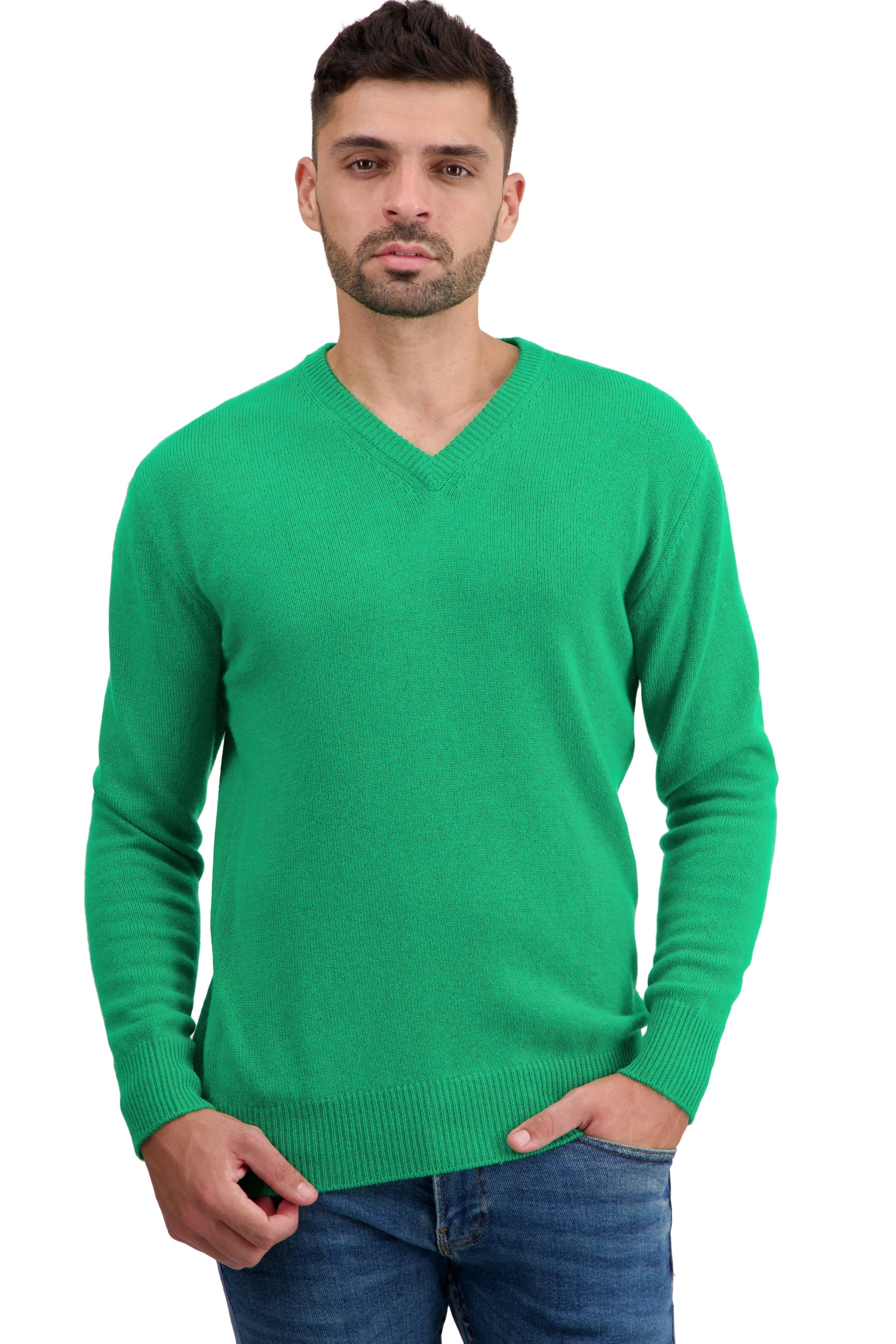 Hippolyte 4F in kasjmier voor heren - new green - Mahogany