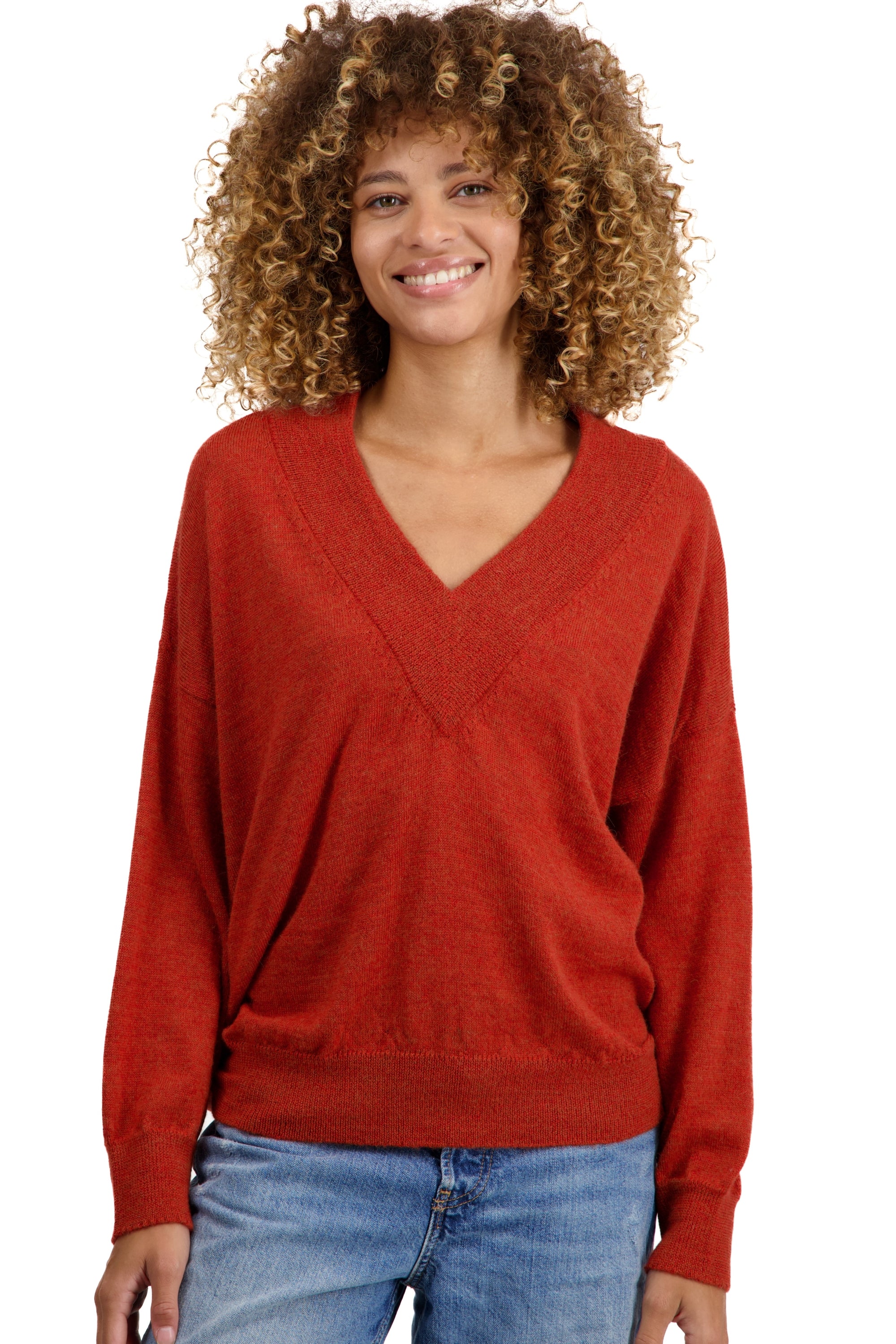 Versailles in baby alpaca dames - pumpkin - Mahogany