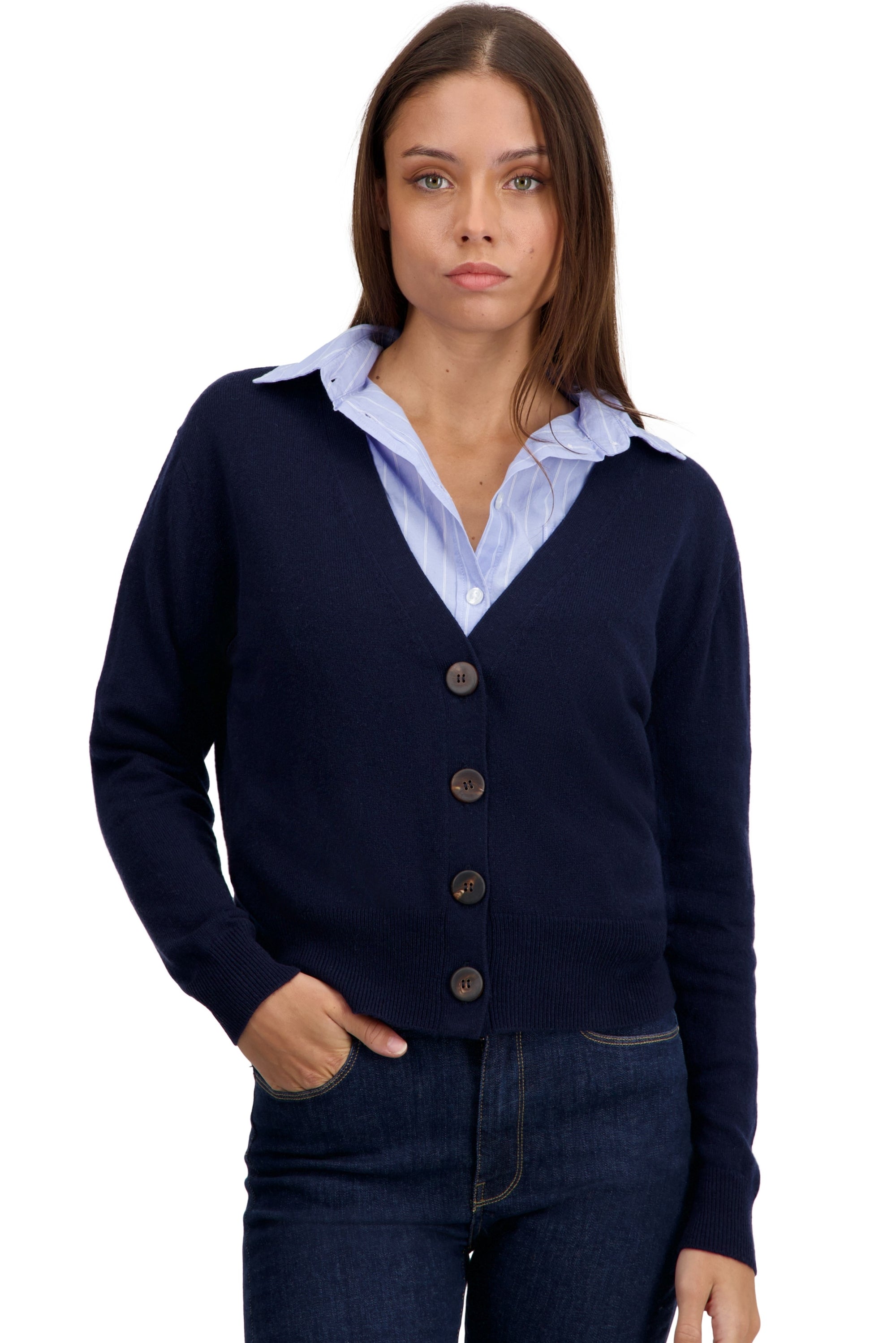 Talitha in kasjmier dames - donker marine - Mahogany