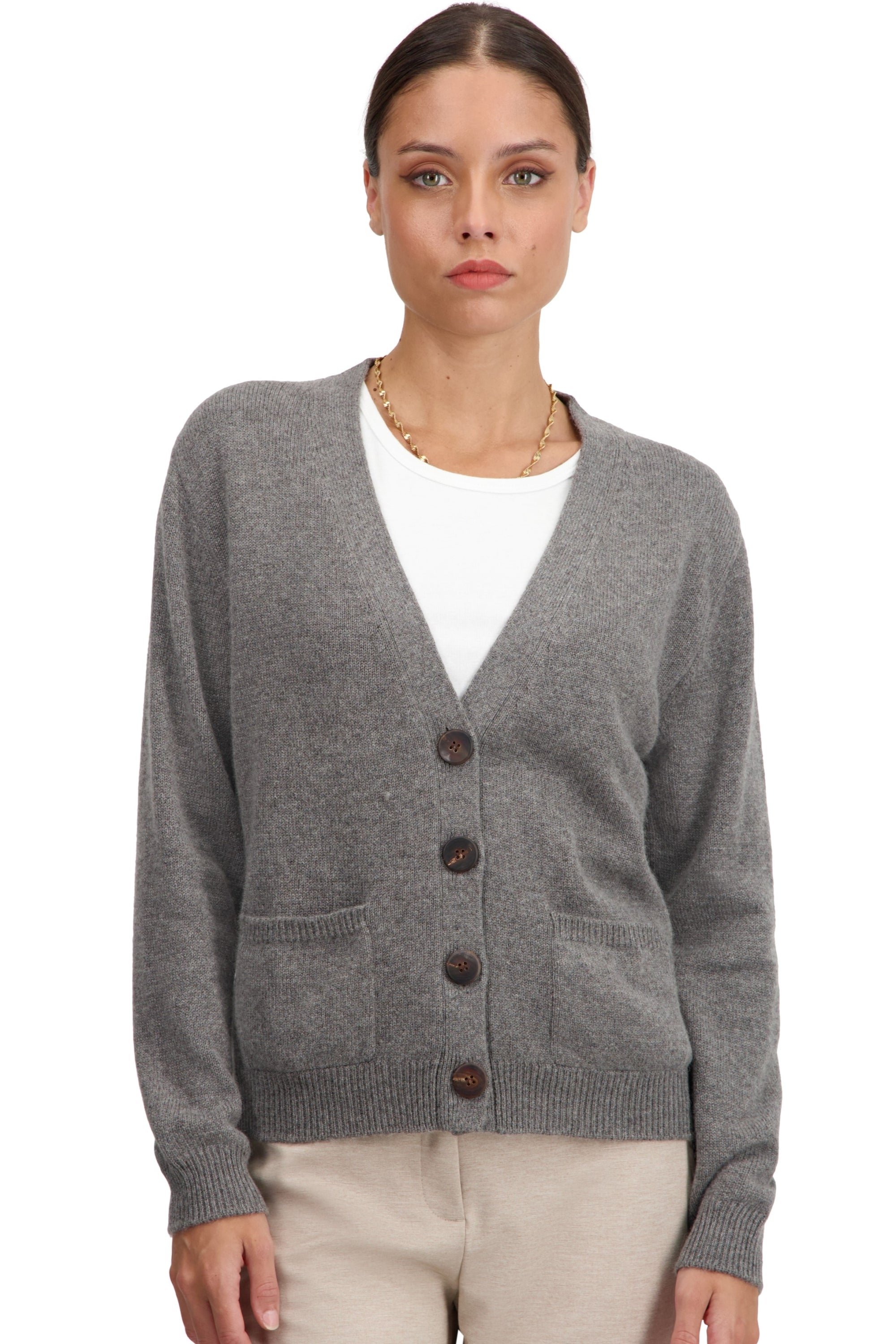 Tanzania in kasjmier dames - marmotte chiné - Mahogany