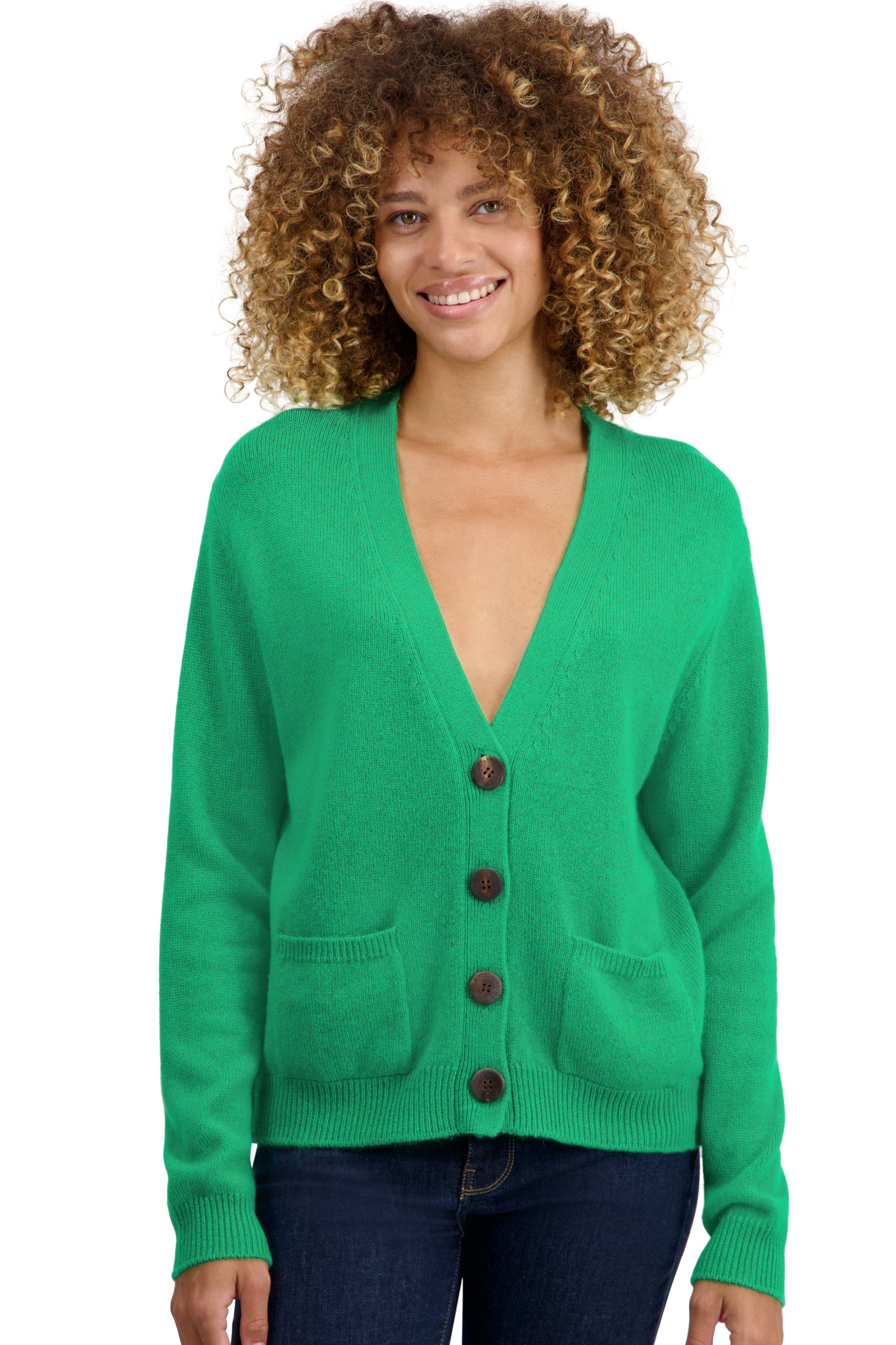 Tanzania in kasjmier dames - new green - Mahogany