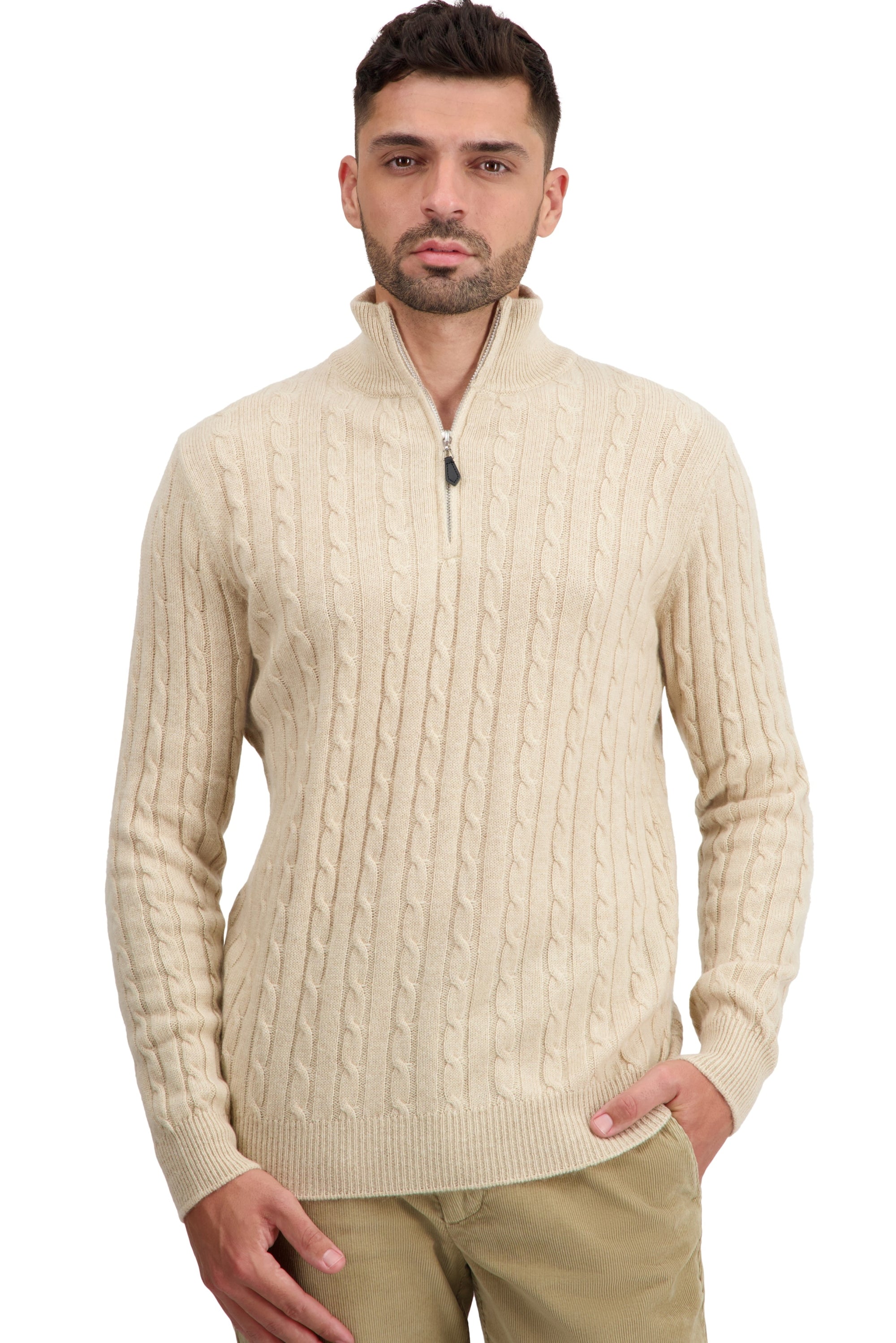 Taurus in kasjmier heren - natural beige - Mahogany