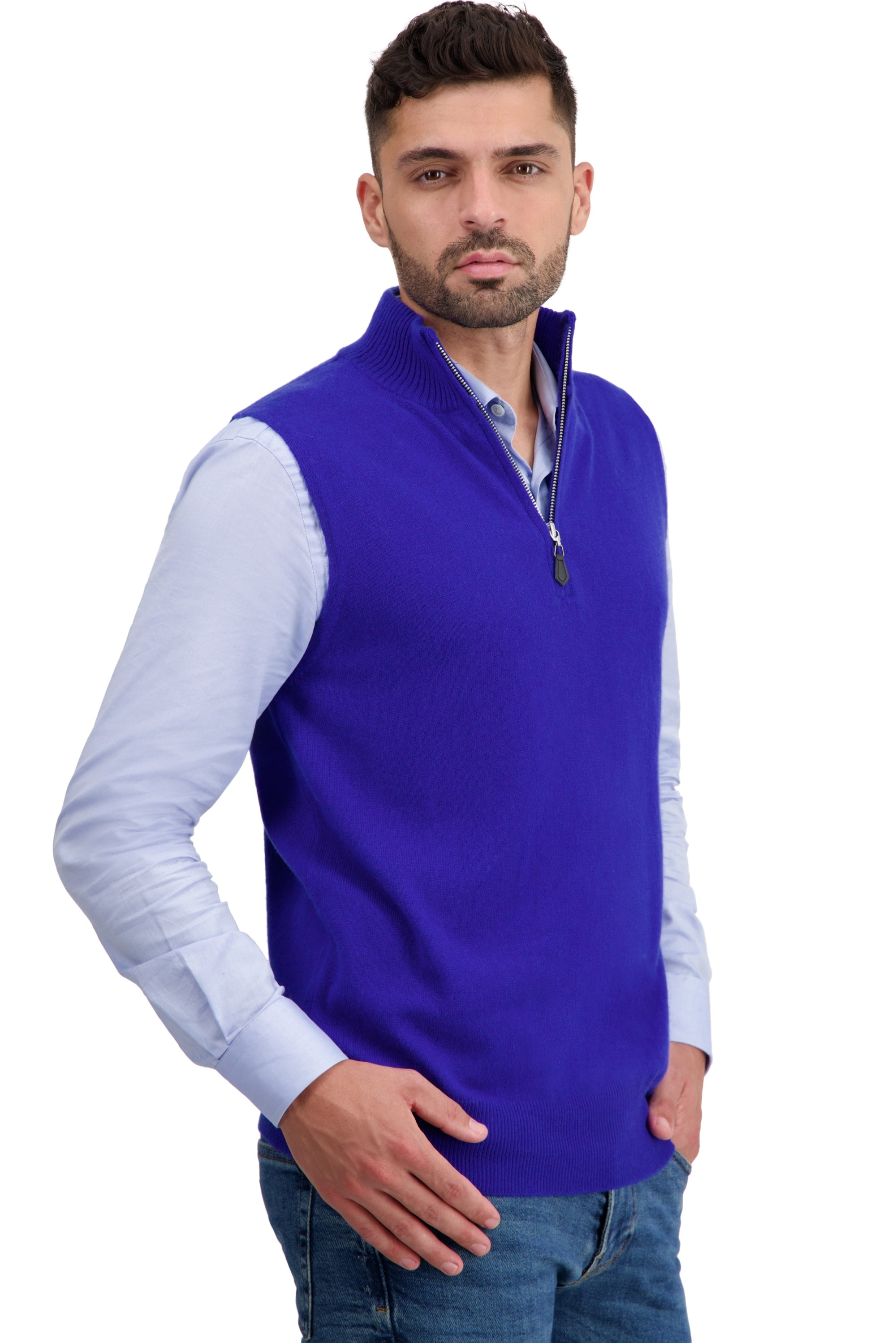 Texas in kasjmier heren - bleu regata - Mahogany
