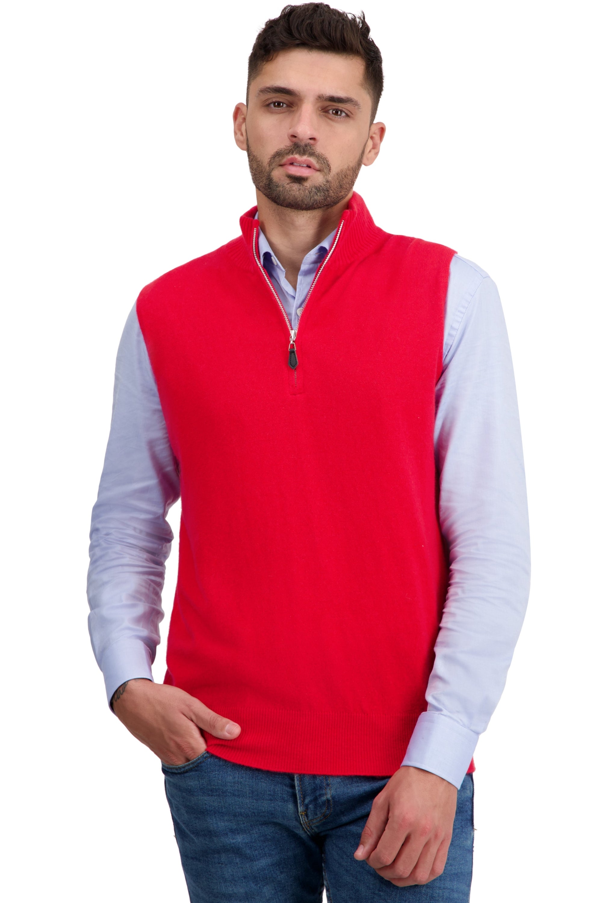 Texas in kasjmier heren - rood - Mahogany