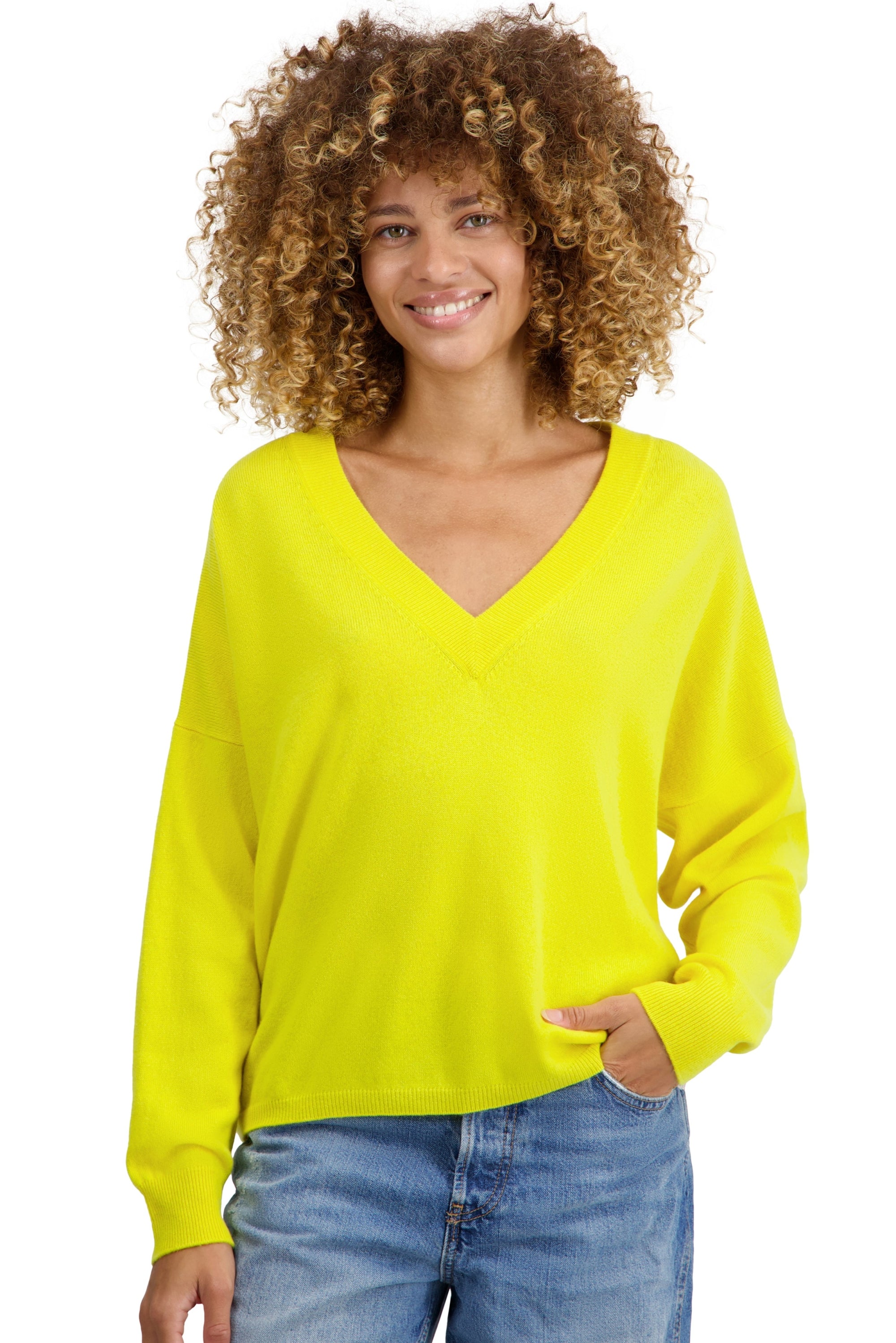 Theia in kasjmier voor dames - jaune citric - Mahogany