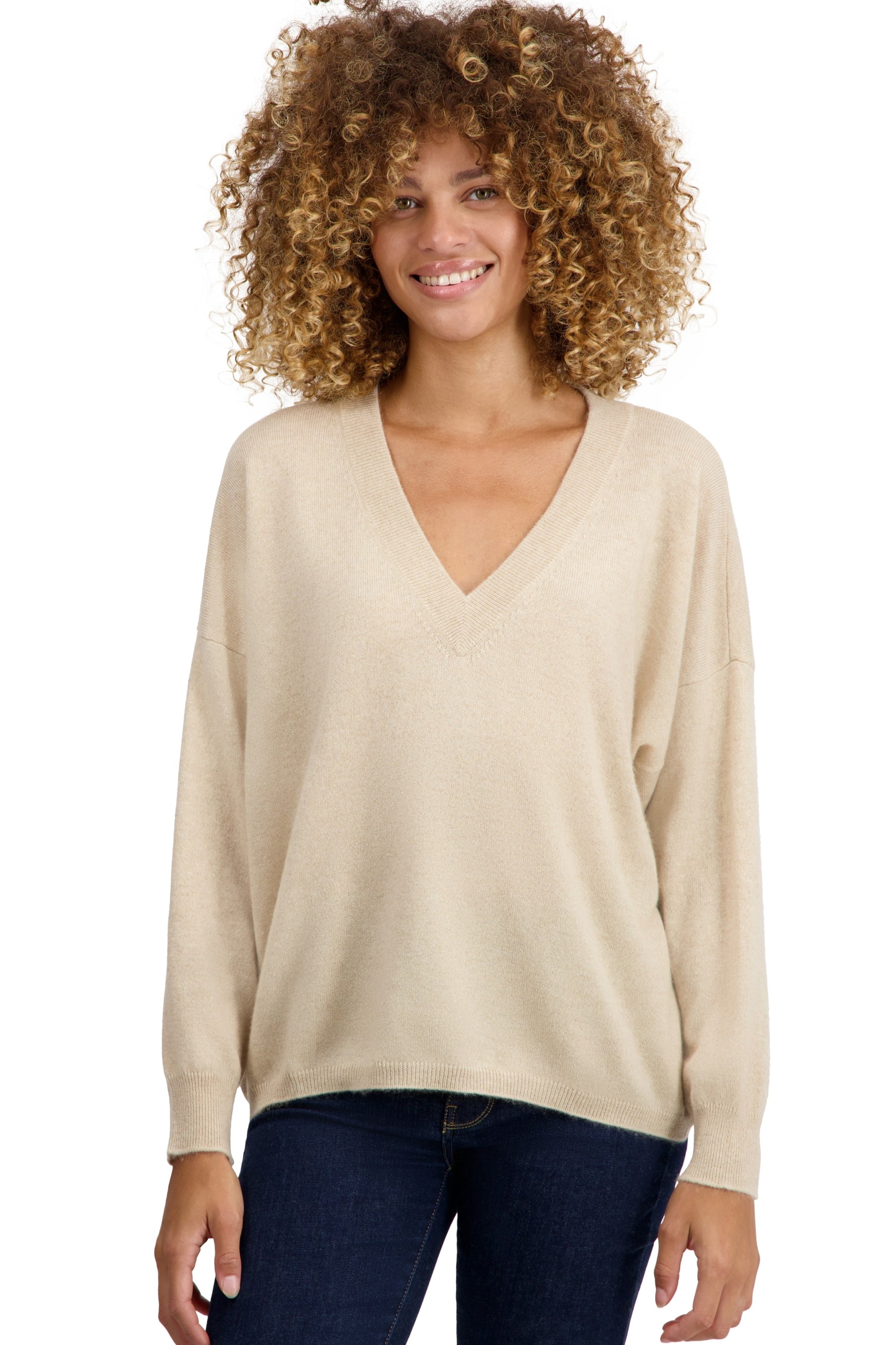 Theia in kasjmier voor dames - natural beige - Mahogany
