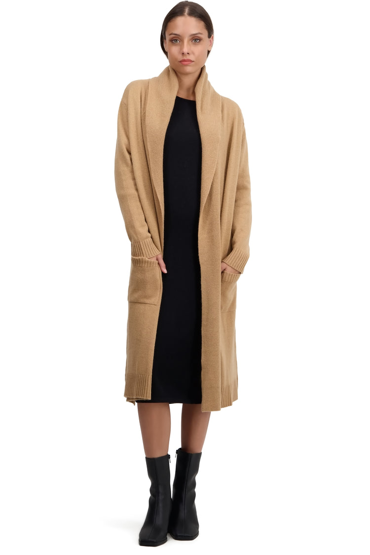 Thonon in kasjmier voor dames - camel - Mahogany