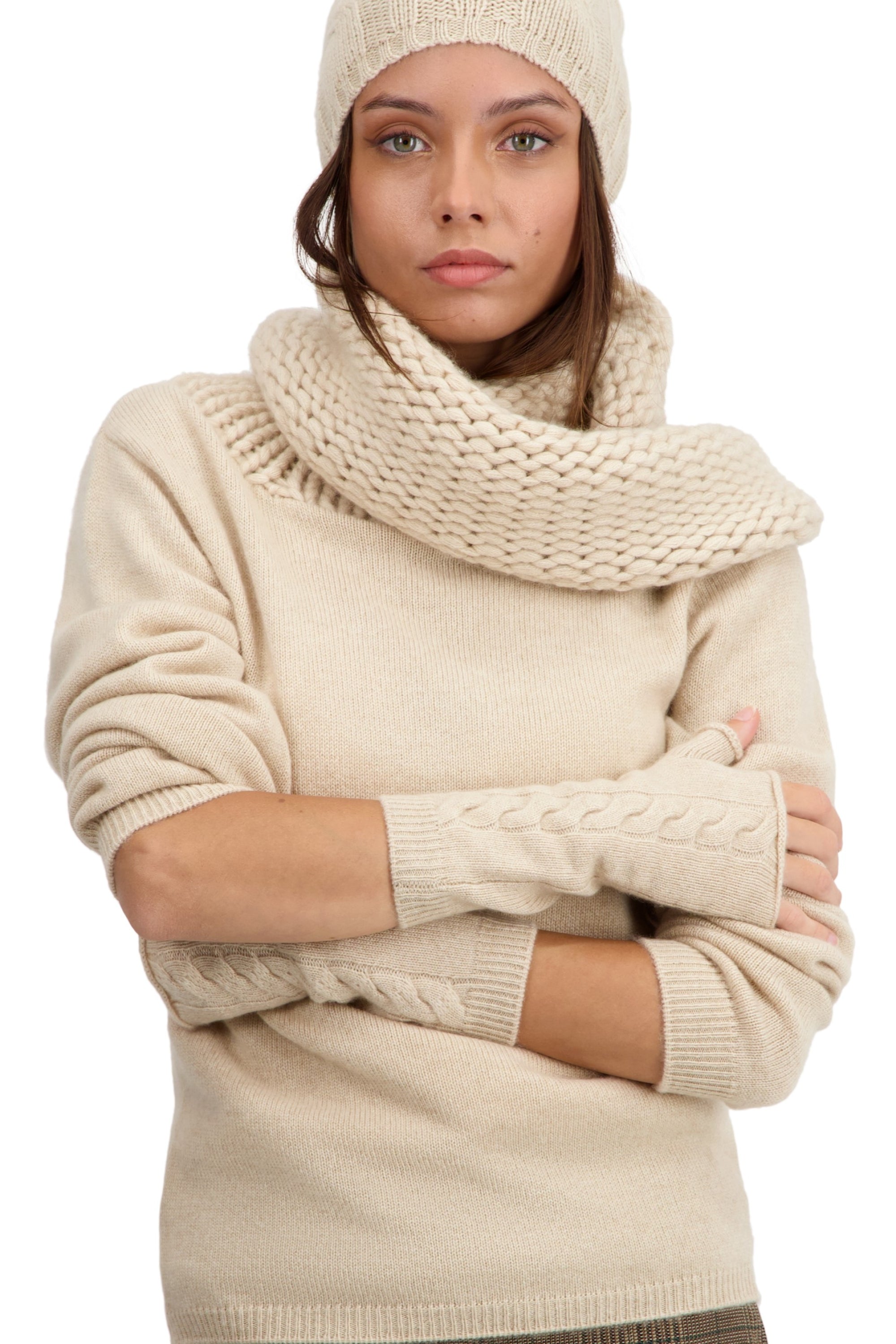 Tiktak in kasjmier dames - natural beige - Mahogany