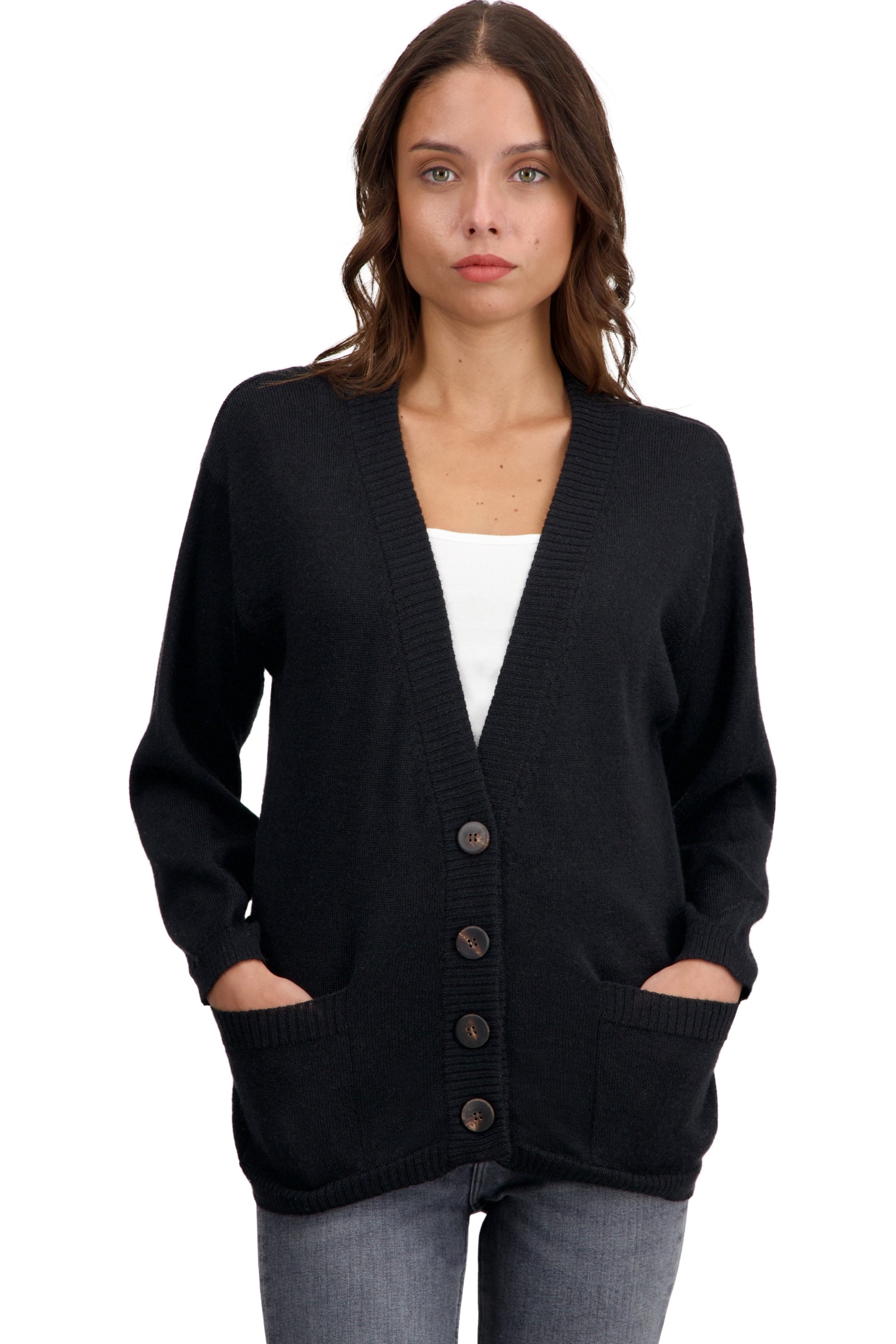 Toulouse in baby alpaca dames - zwart - Mahogany