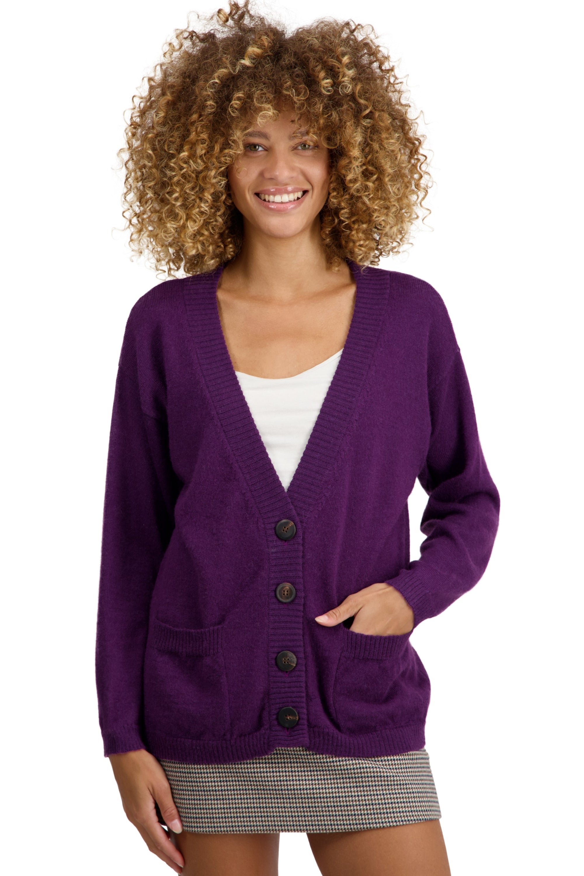 Toulouse in baby alpaca dames - paars - Mahogany