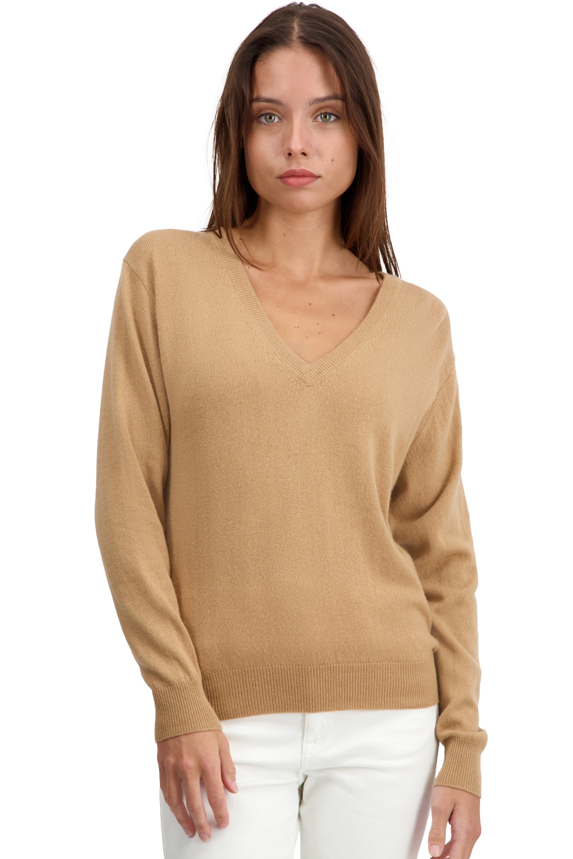 Tornade kasjmier dames - camel - Mahogany