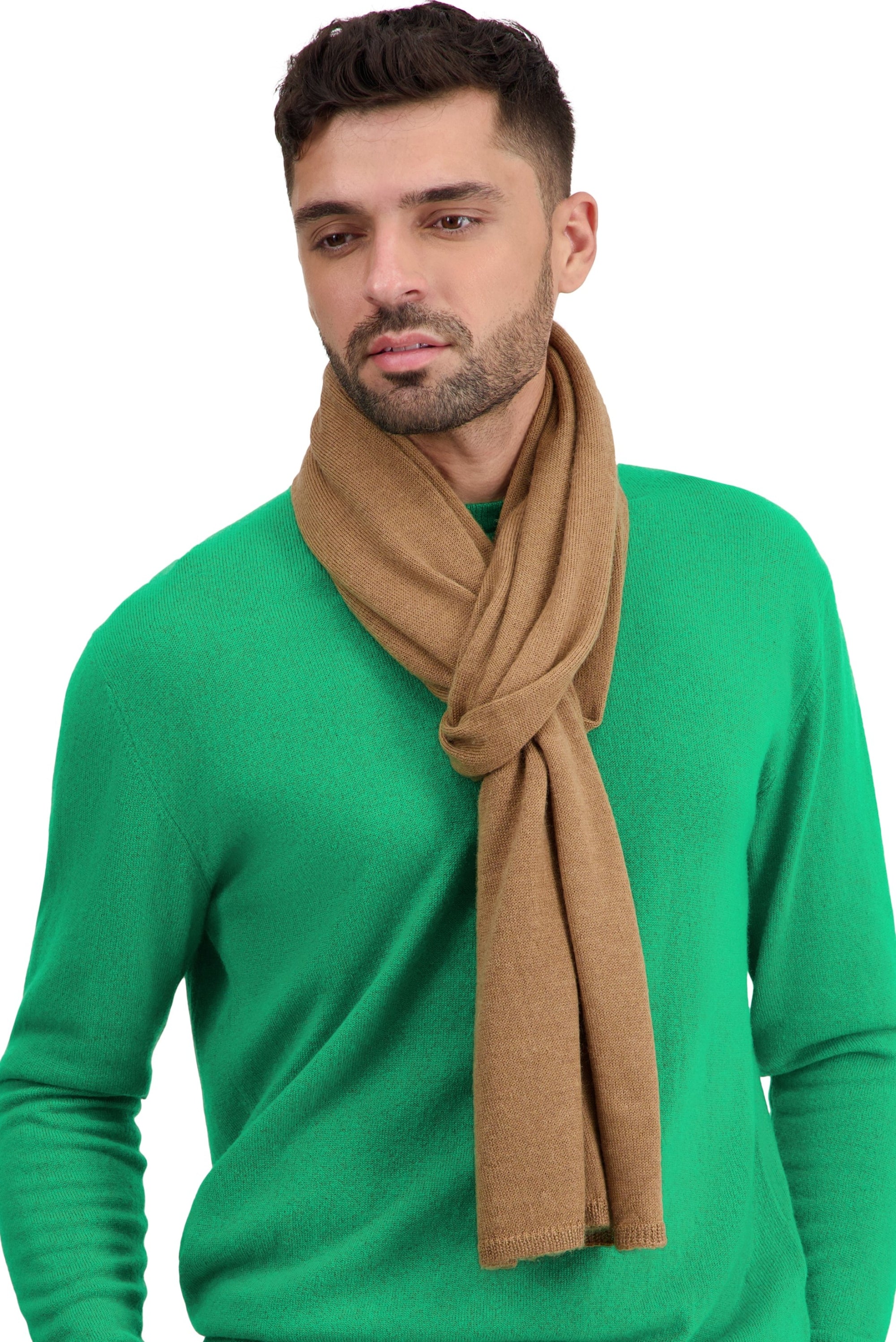 Tyson in baby alpaca heren - caramel - Mahogany