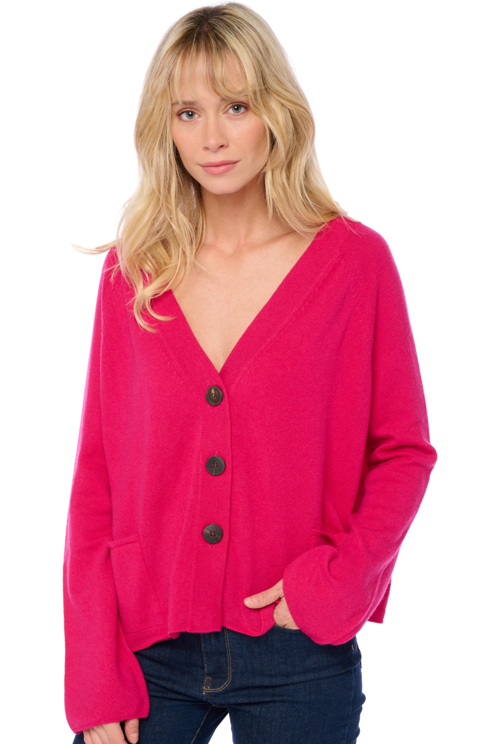 Chana in kasjmier dames - lipstick - Mahogany