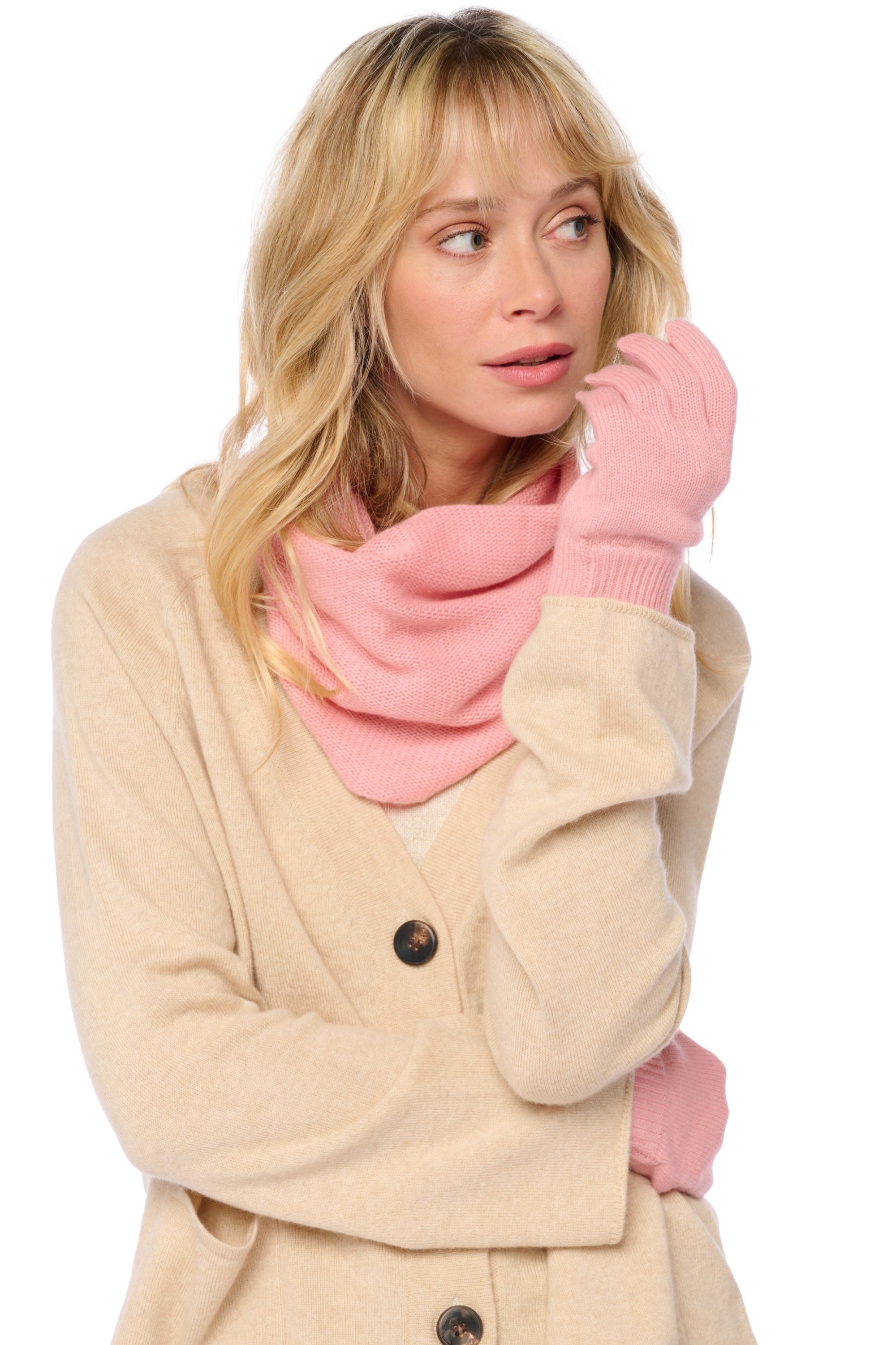 Manine in kasjmier dames - tea rose - Mahogany