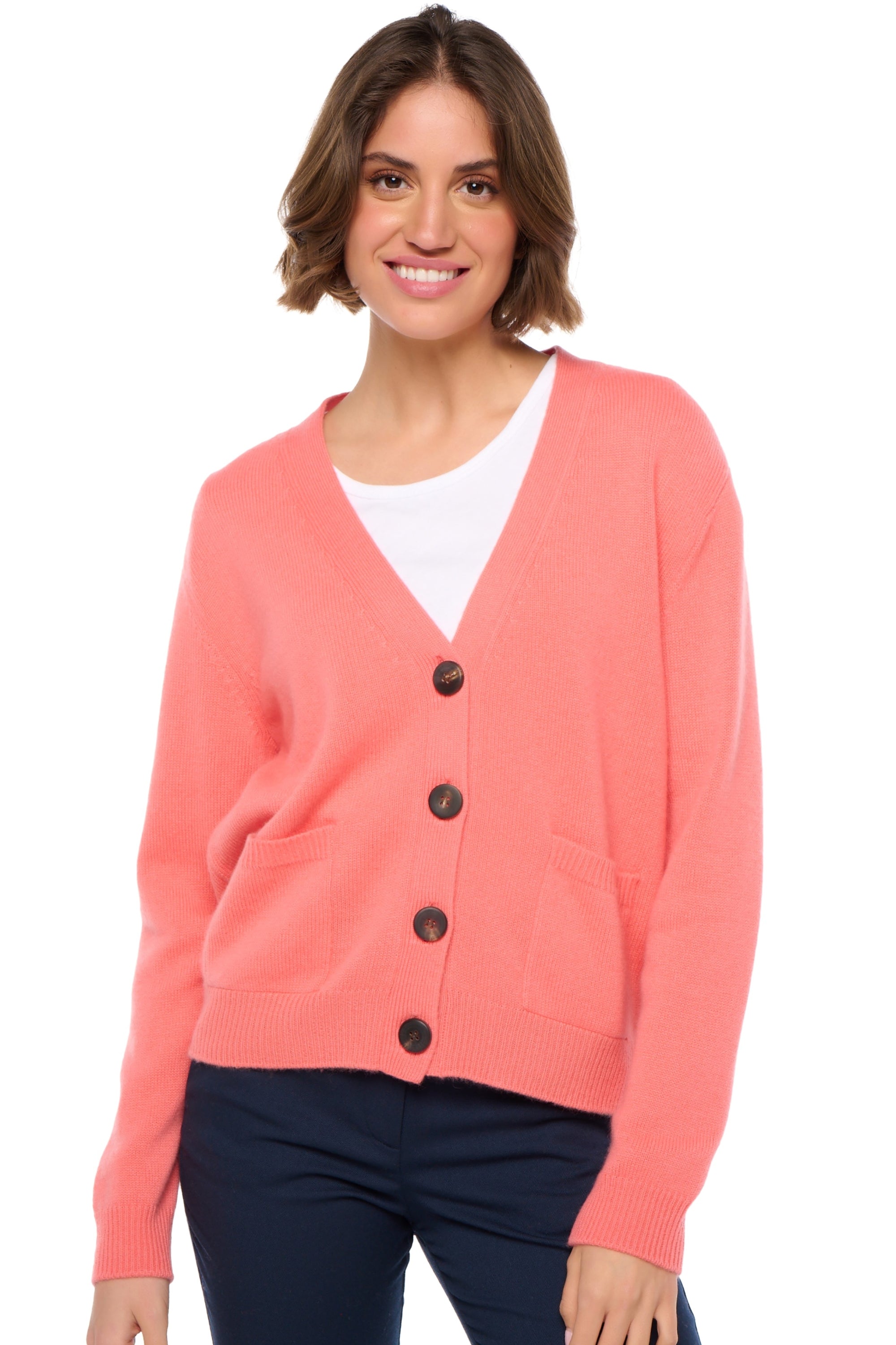 Tanzania in kasjmier dames - peach - Mahogany