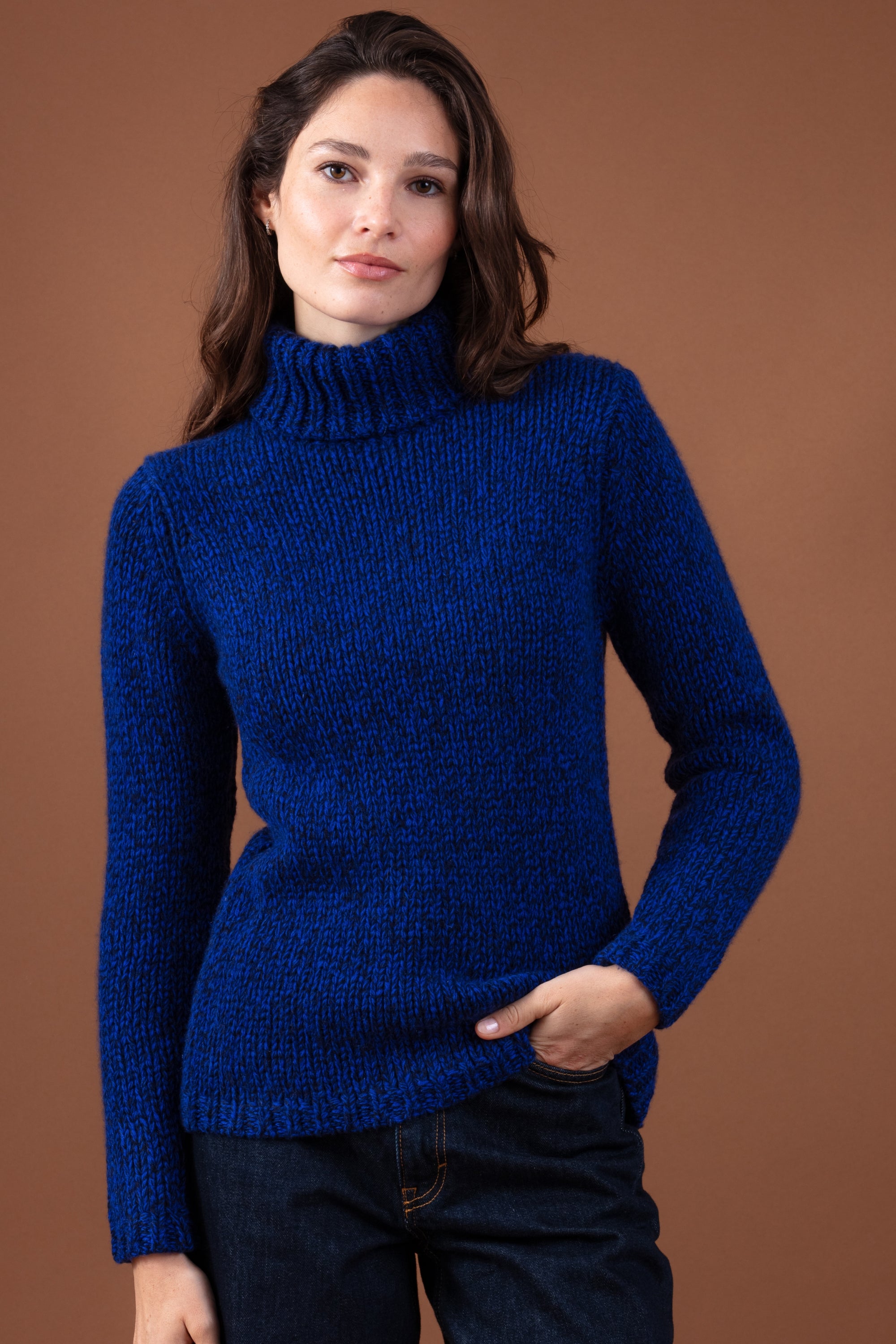 Vicenza in kasjmier voor dames - marine foncé / bleu regata - Mahogany