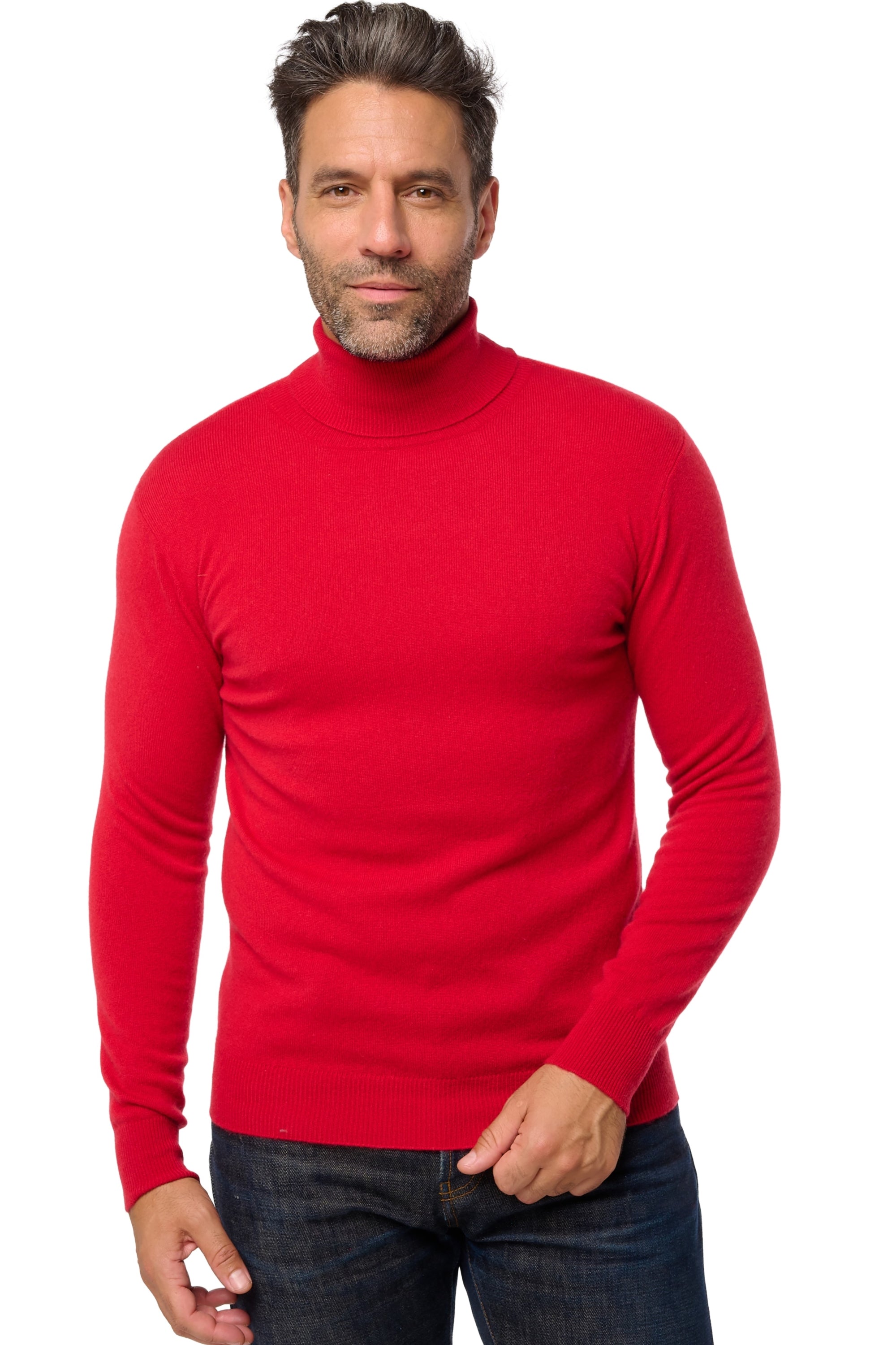 Tarry kasjmier trui heren - deep red - Mahogany