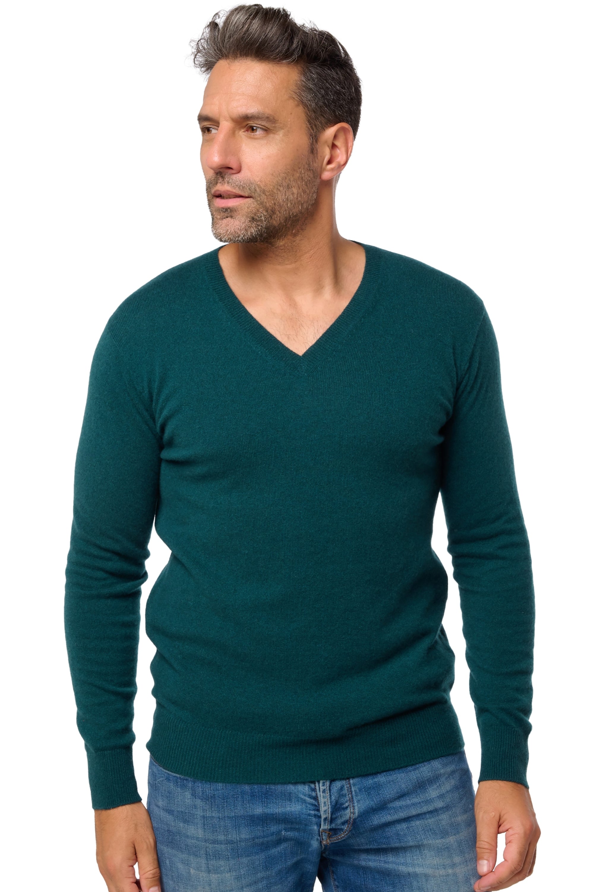Tor kasjmier trui heren - vert emeraude - Mahogany