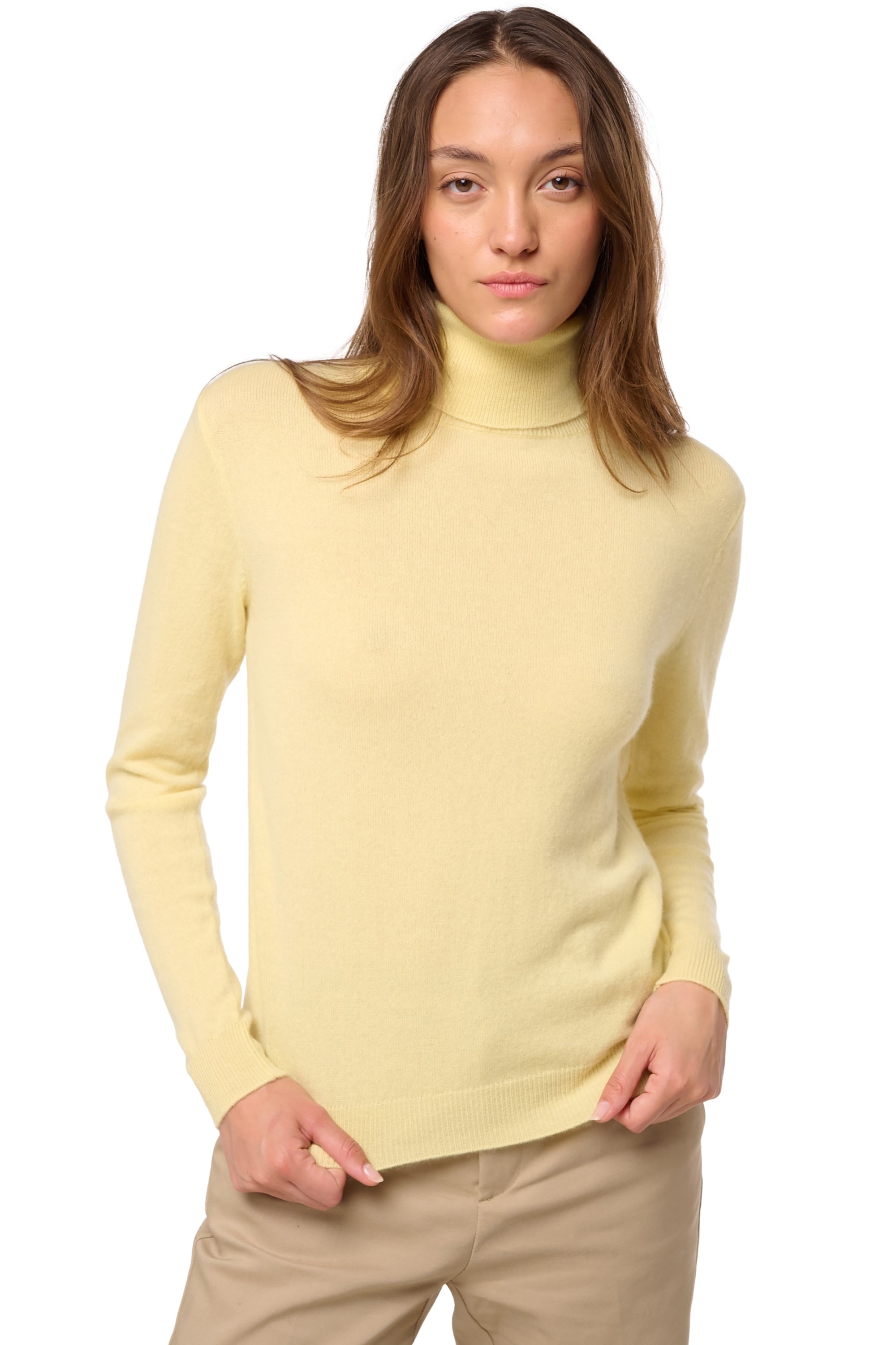 Tale in kasjmier dames - lemonade - Mahogany
