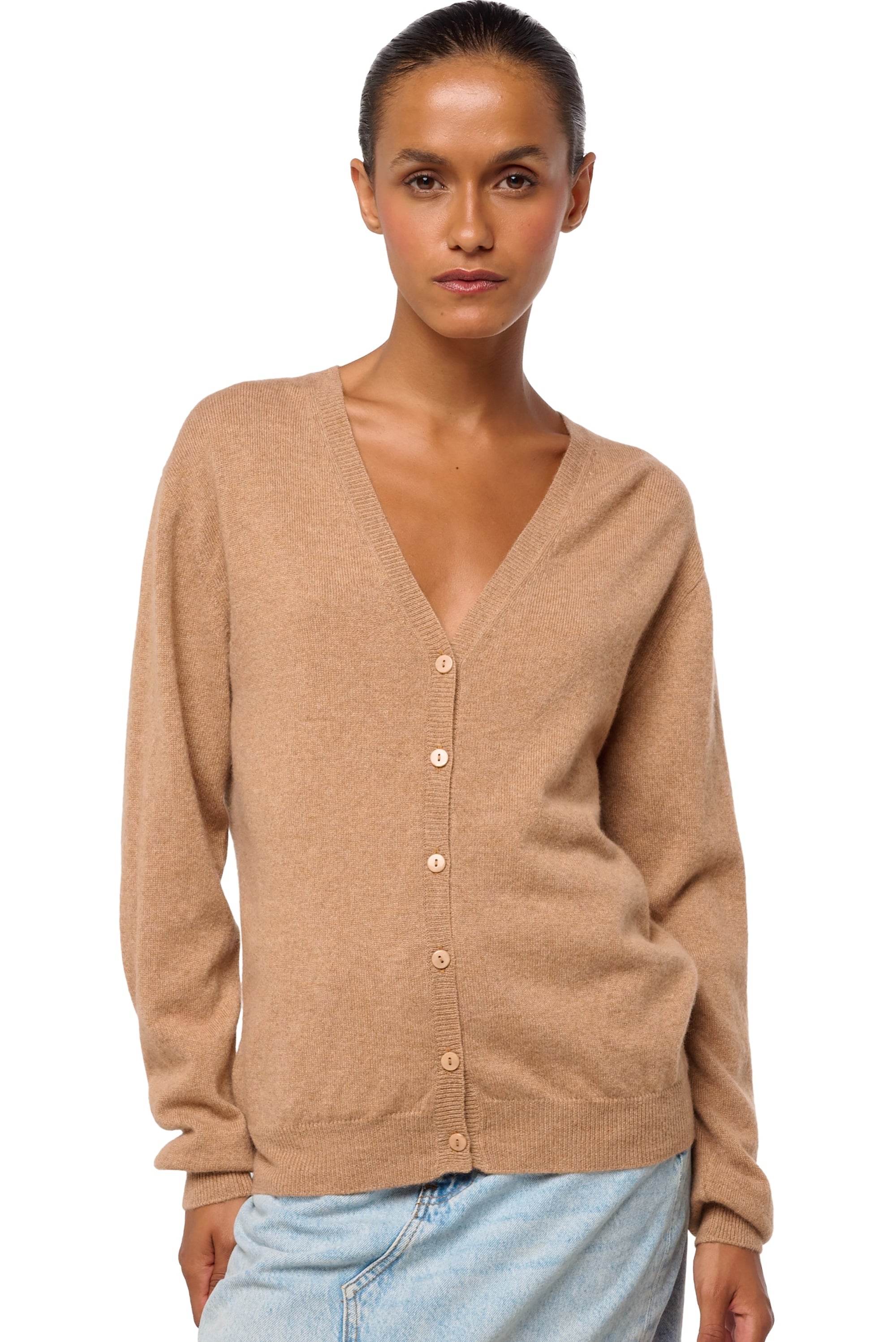 Taline in kasjmier dames - african camel - Mahogany