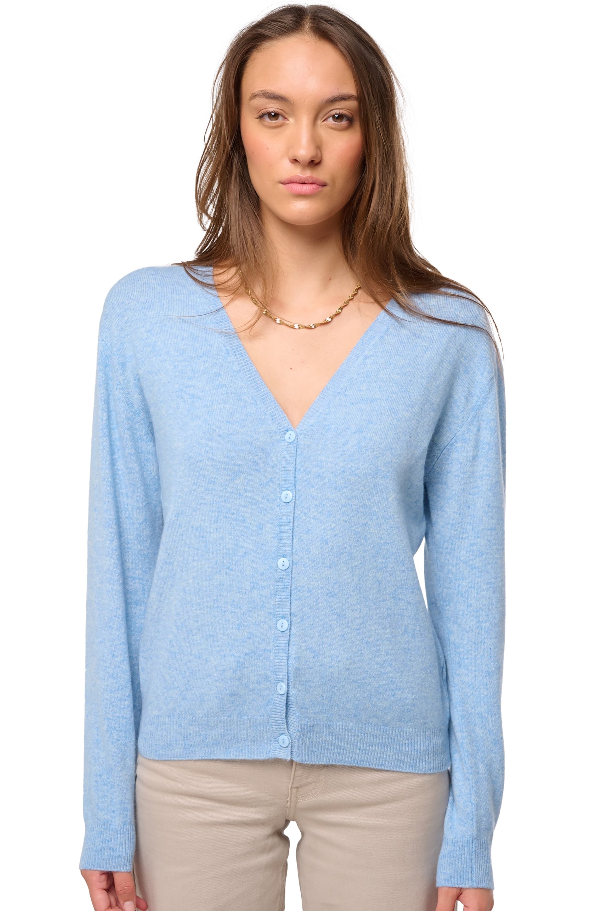 Taline kasjmier damestrui - powder blue - Mahogany