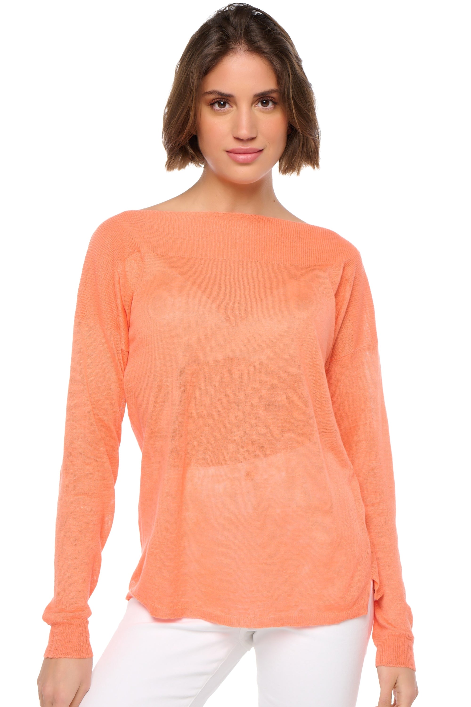 Sheila in linnen voor dames - papaya - Mahogany