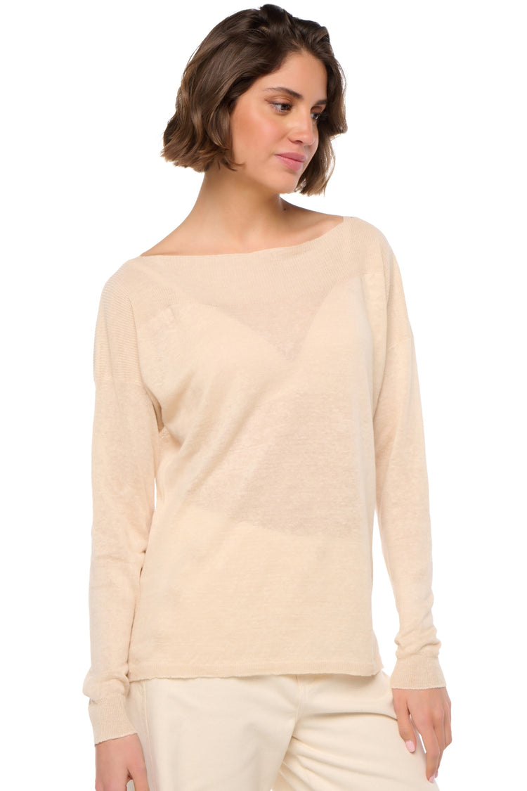 Sheila in linnen voor dames - wheat - Mahogany
