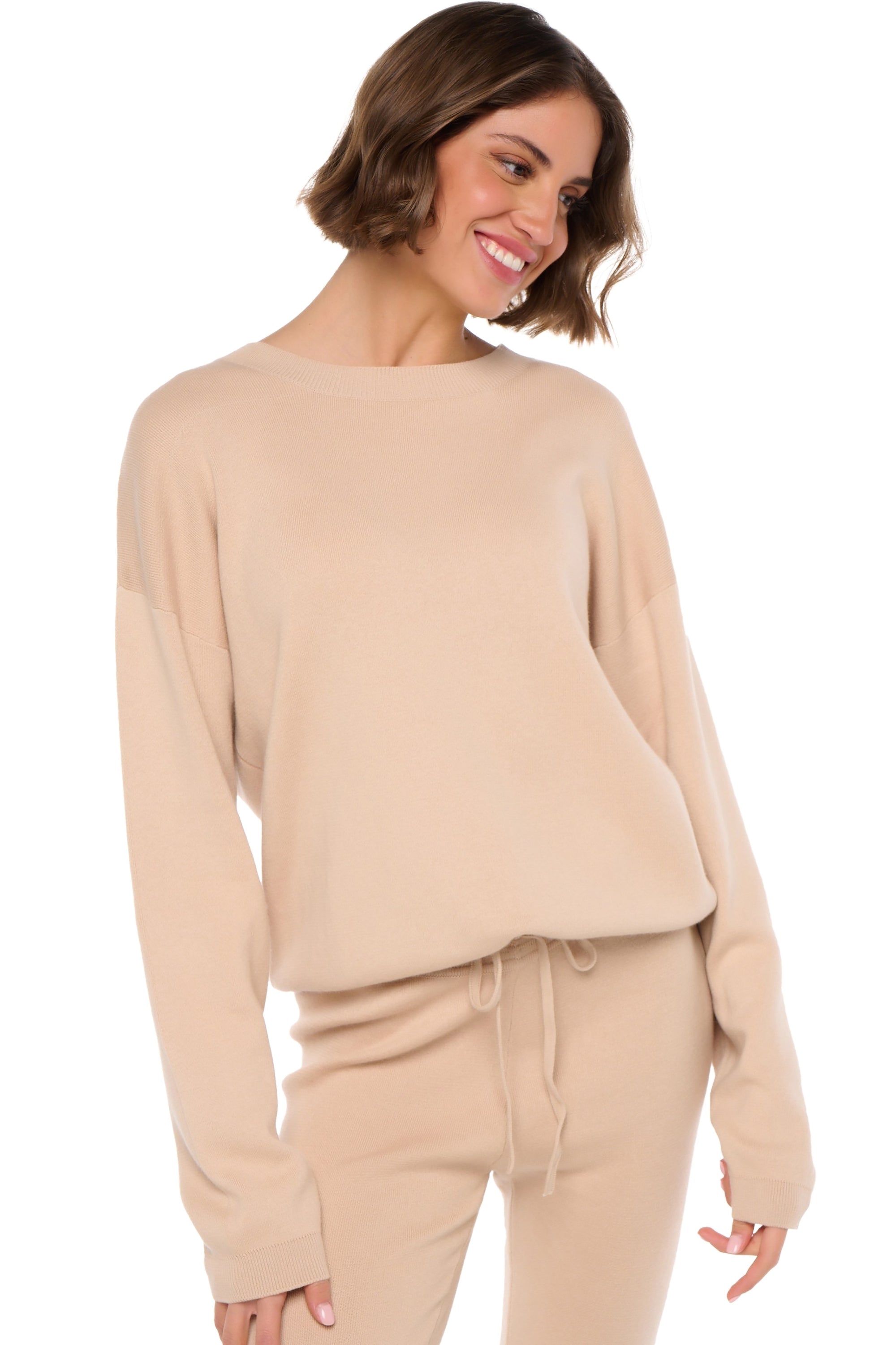 Stormie in kasjmier en katoen dames - powder / powder - Mahogany