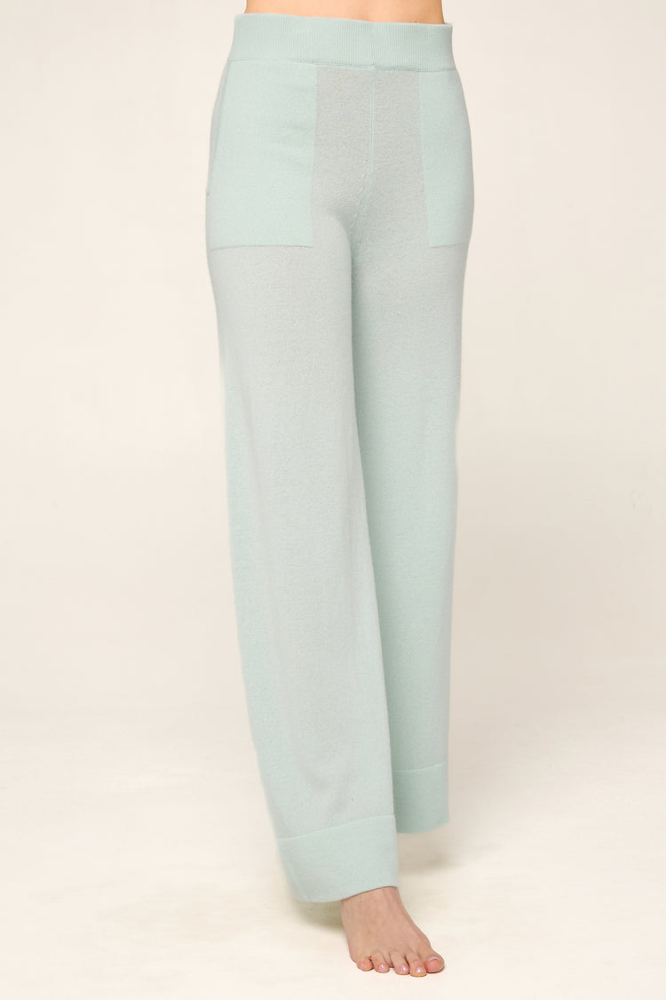 Broek in kasjmier, 100% Kasjmier, dames, uitlopende snit, normaal / 2 en 4 draden, normale brei, Mahogany
