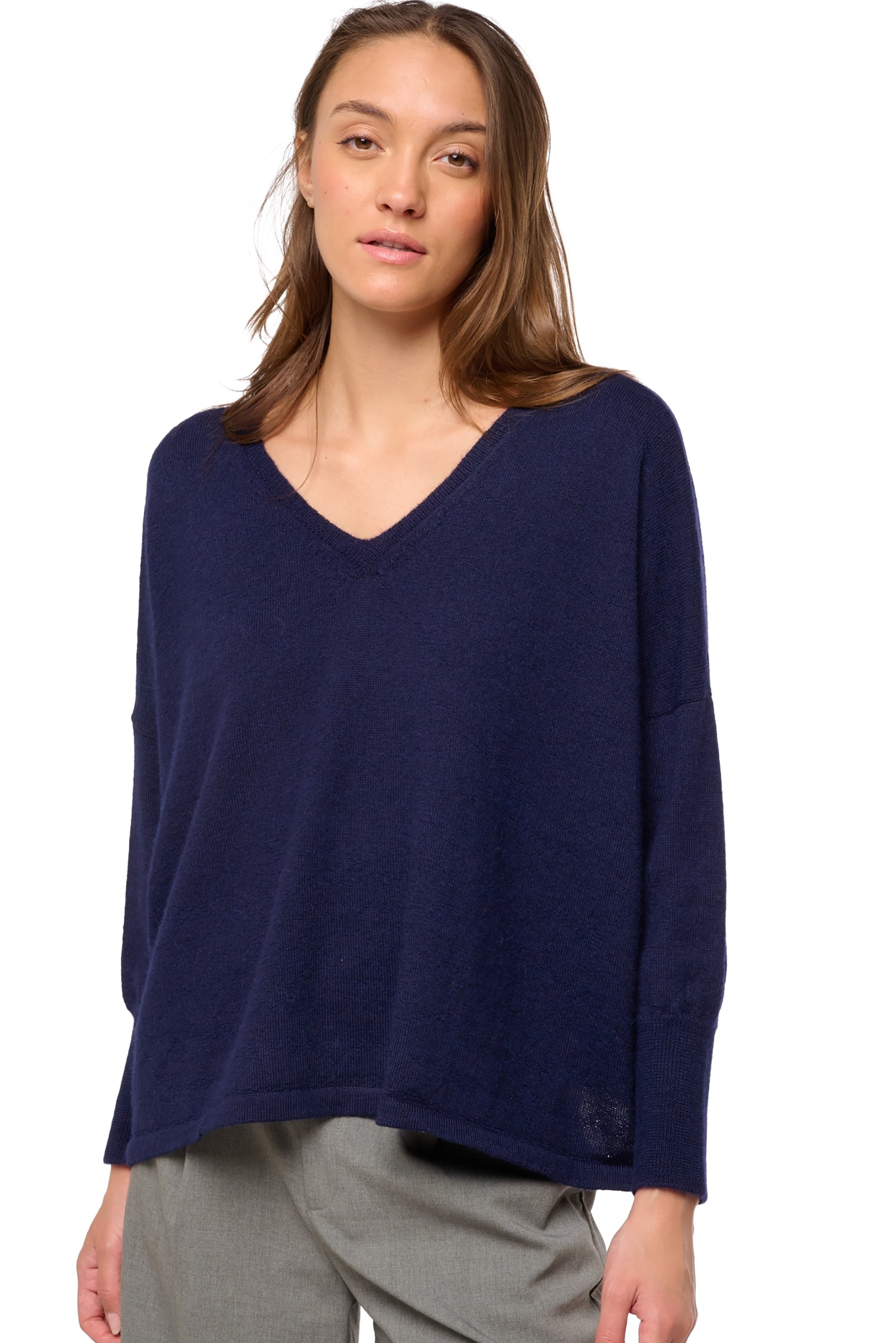 Damara in baby alpaca dames - marineblauw - Mahogany