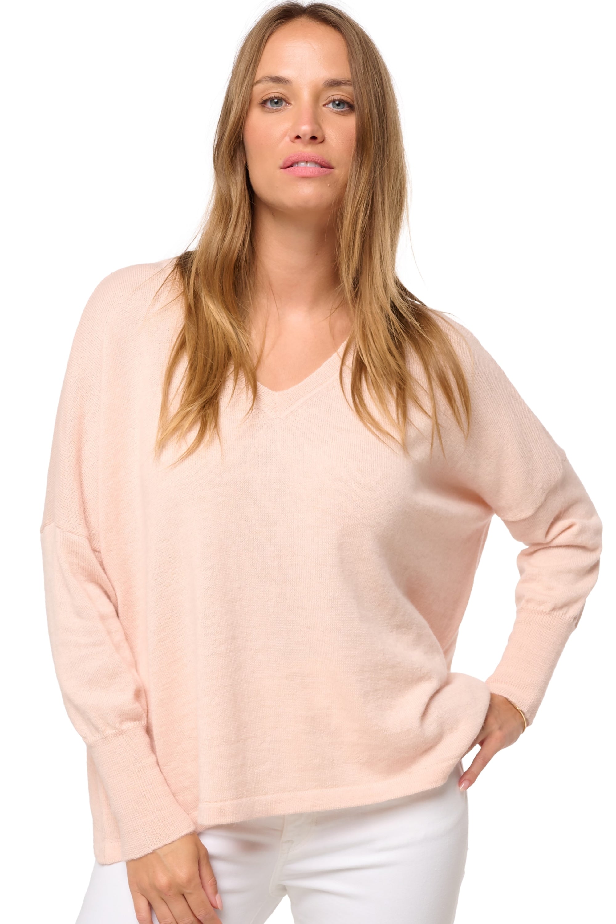 Damara in baby alpaca dames - petal pink - Mahogany
