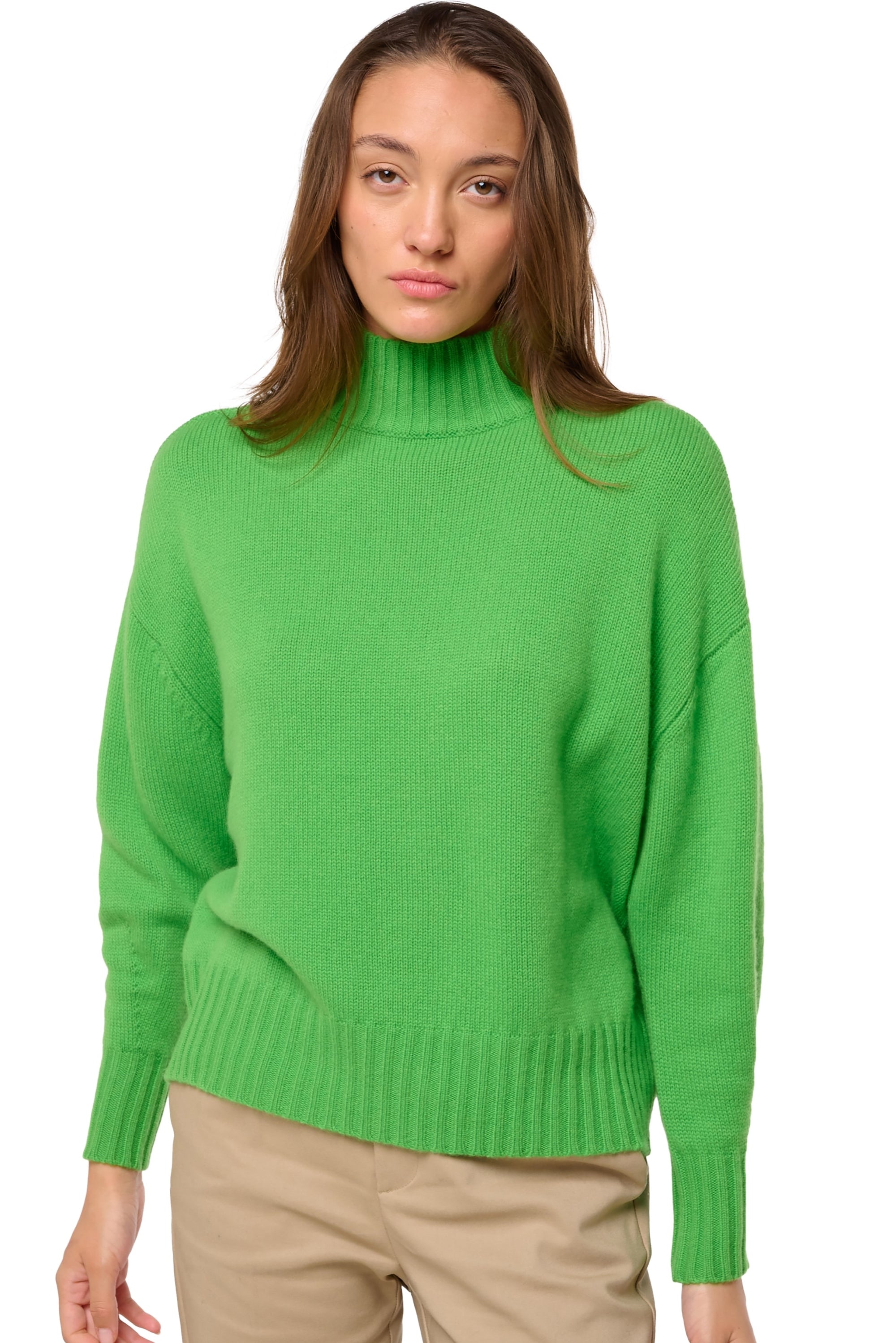 Daniella in kasjmier dames - flash green - Mahogany