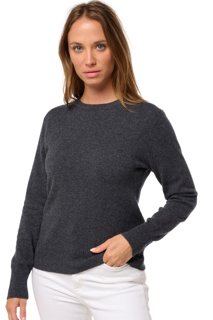 Daria in kasjmier dames - antraciet gemêleerd - Mahogany