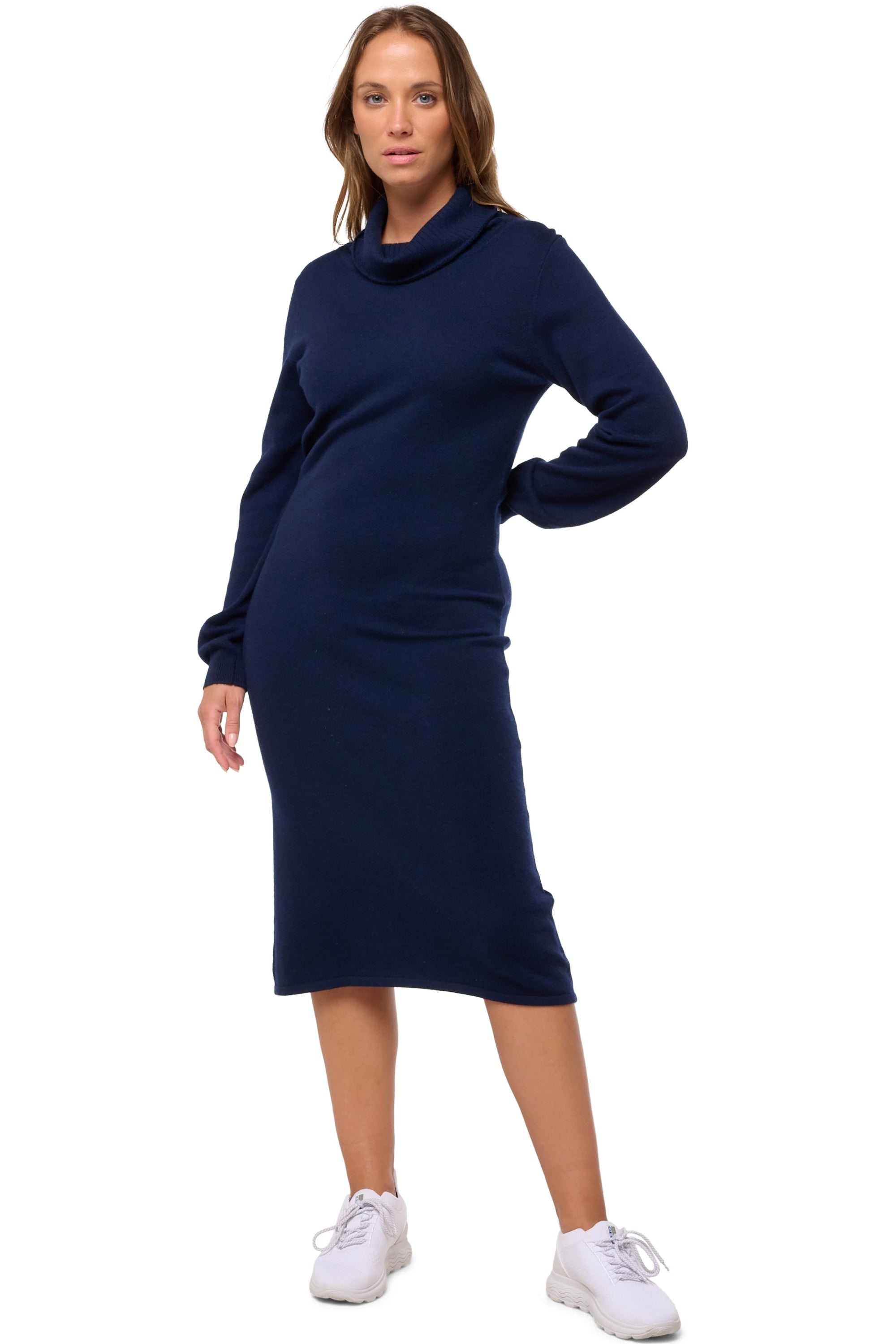 Deborah in kasjmier dames - donker marine - Mahogany