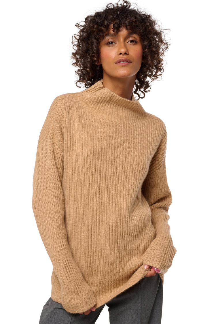 Denver in kasjmier dames - camel - Mahogany