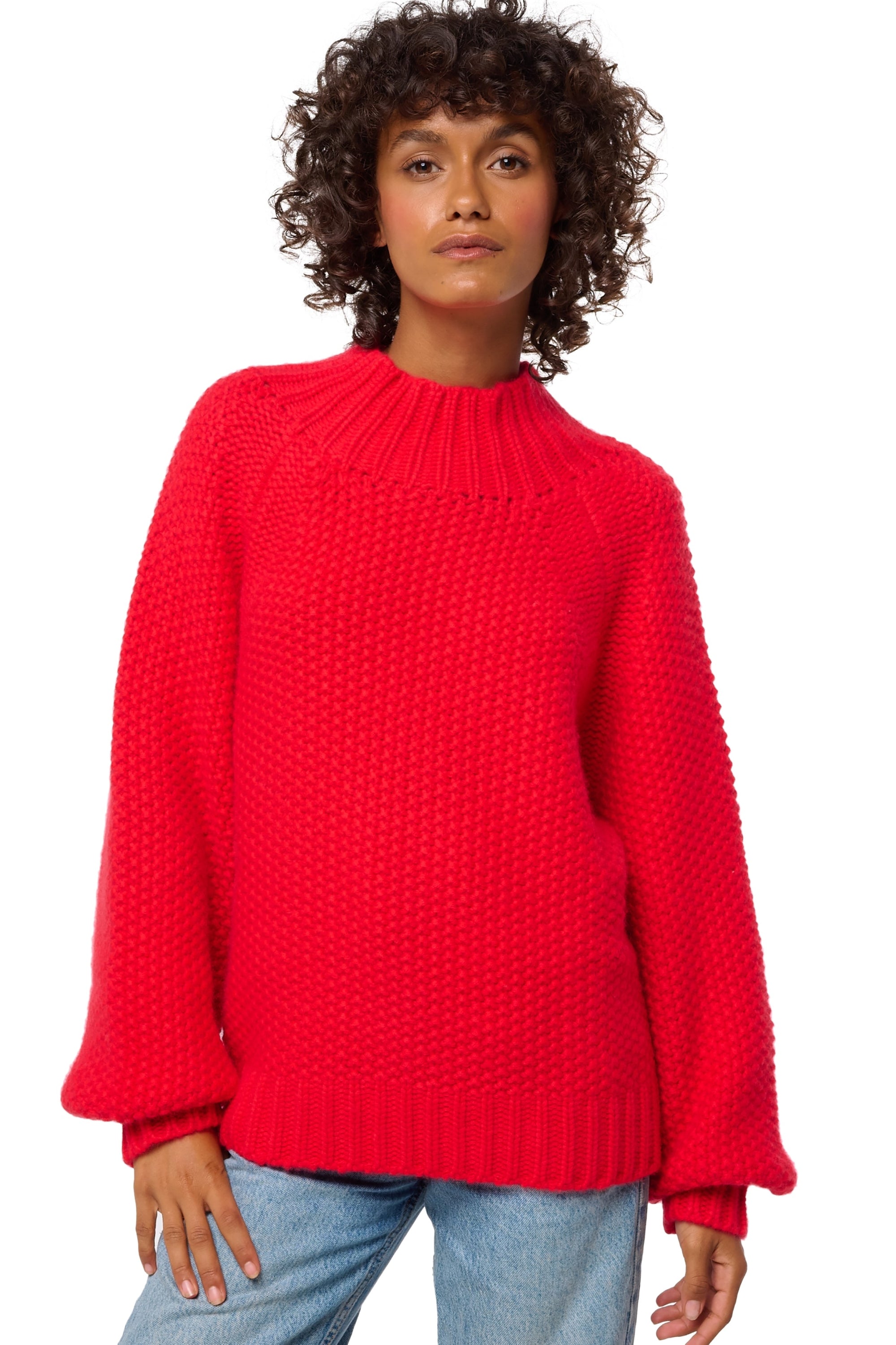 Deutz in kasjmier dames - rood - Mahogany